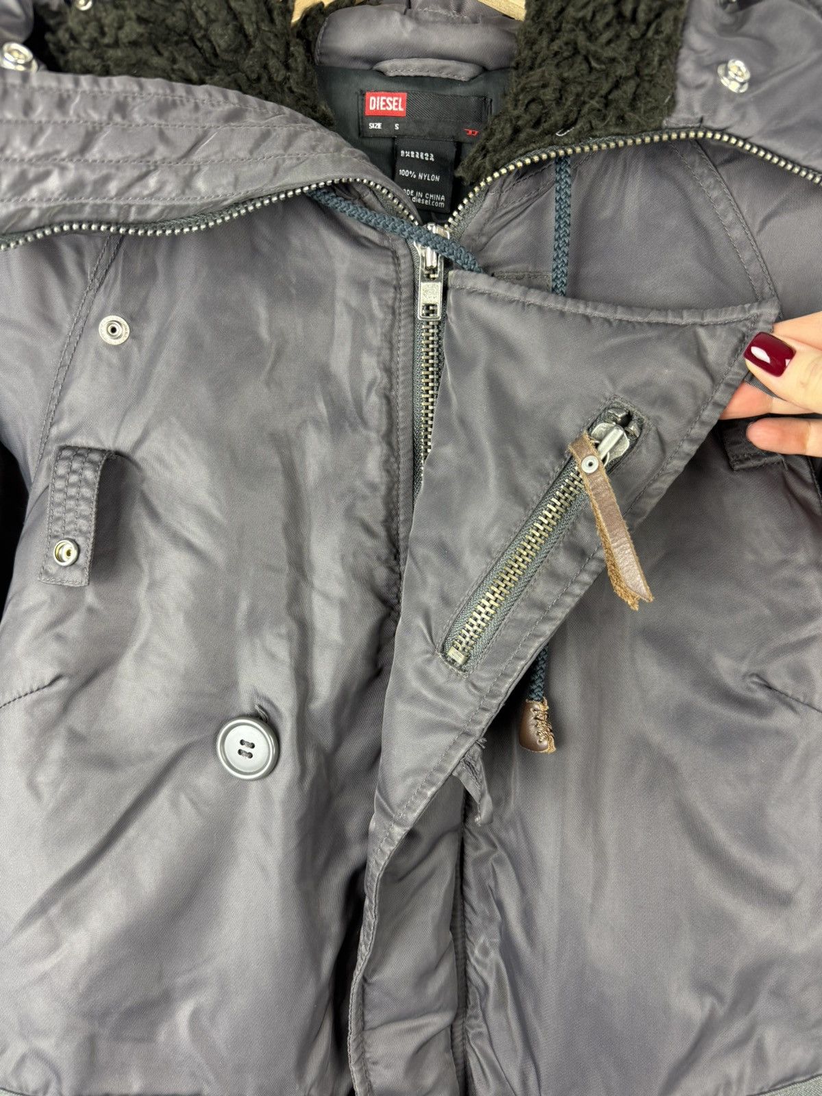 Diesel × Vintage Diesel Vintage Ladies Y2K Nylon Hooded Parka Jacket Size S Size S / US 4 / IT 40 - 19 Thumbnail