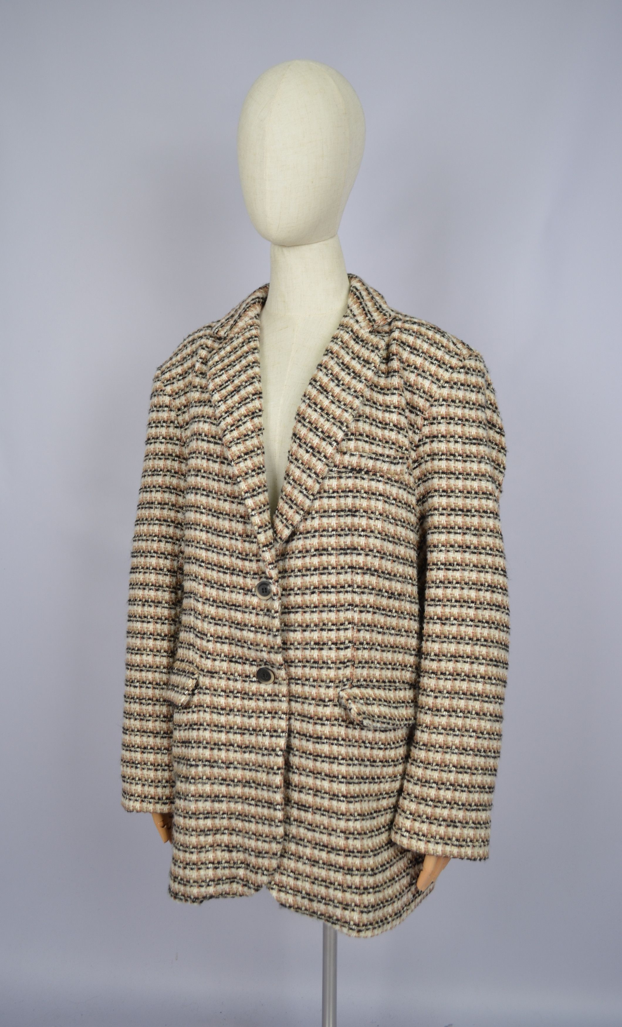 Designer Herzensangelegenheit Tweed Cotton Blazer Jacket Sz 42 XL Size XL / US 12-14 / IT 48-50 - 9 Thumbnail