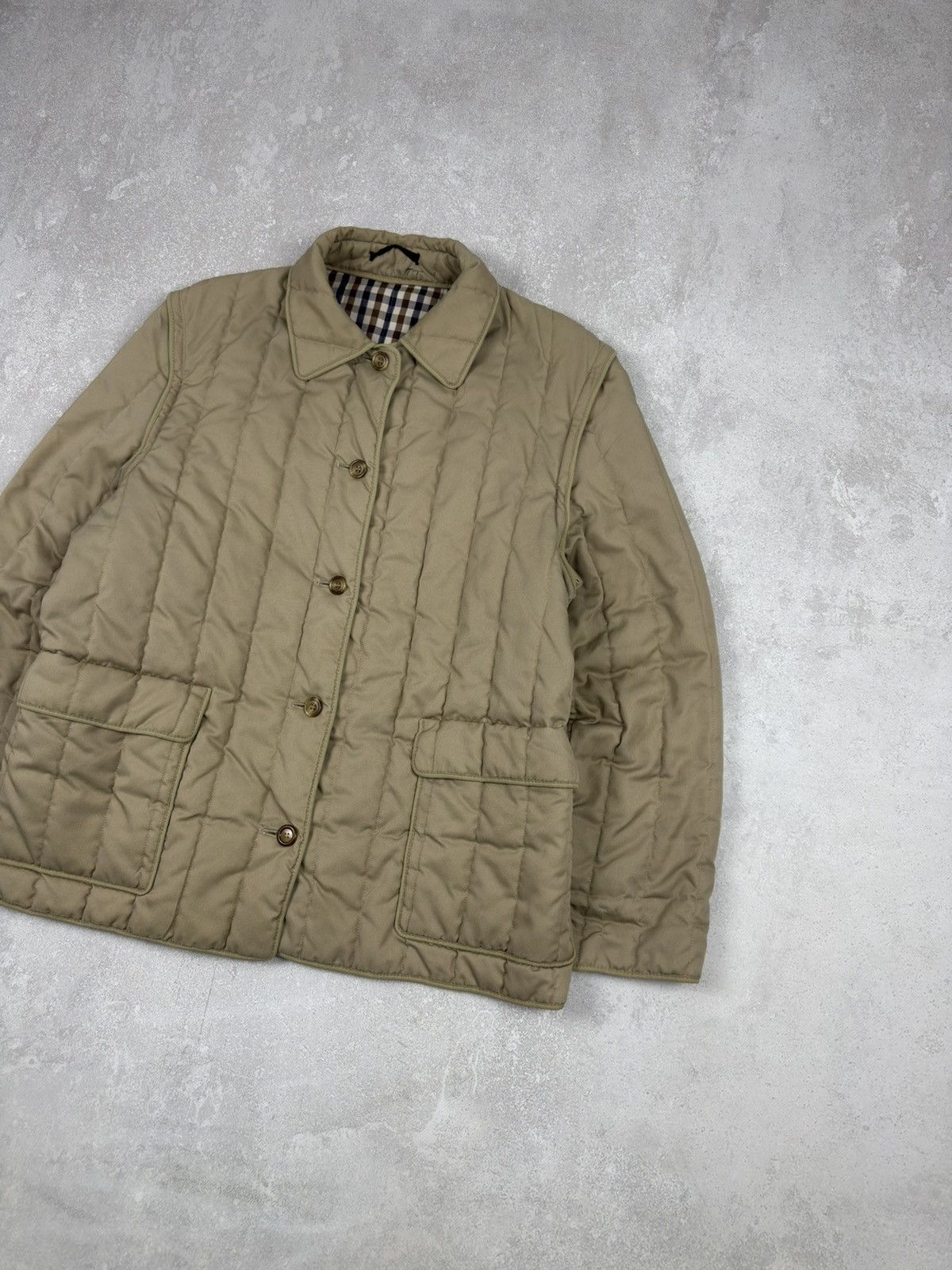 Aquascutum Vintage Aquascutum Quilted 2 in 1 Beige Jacket Gilet Nova Size M / US 6-8 / IT 42-44 - 6 Thumbnail