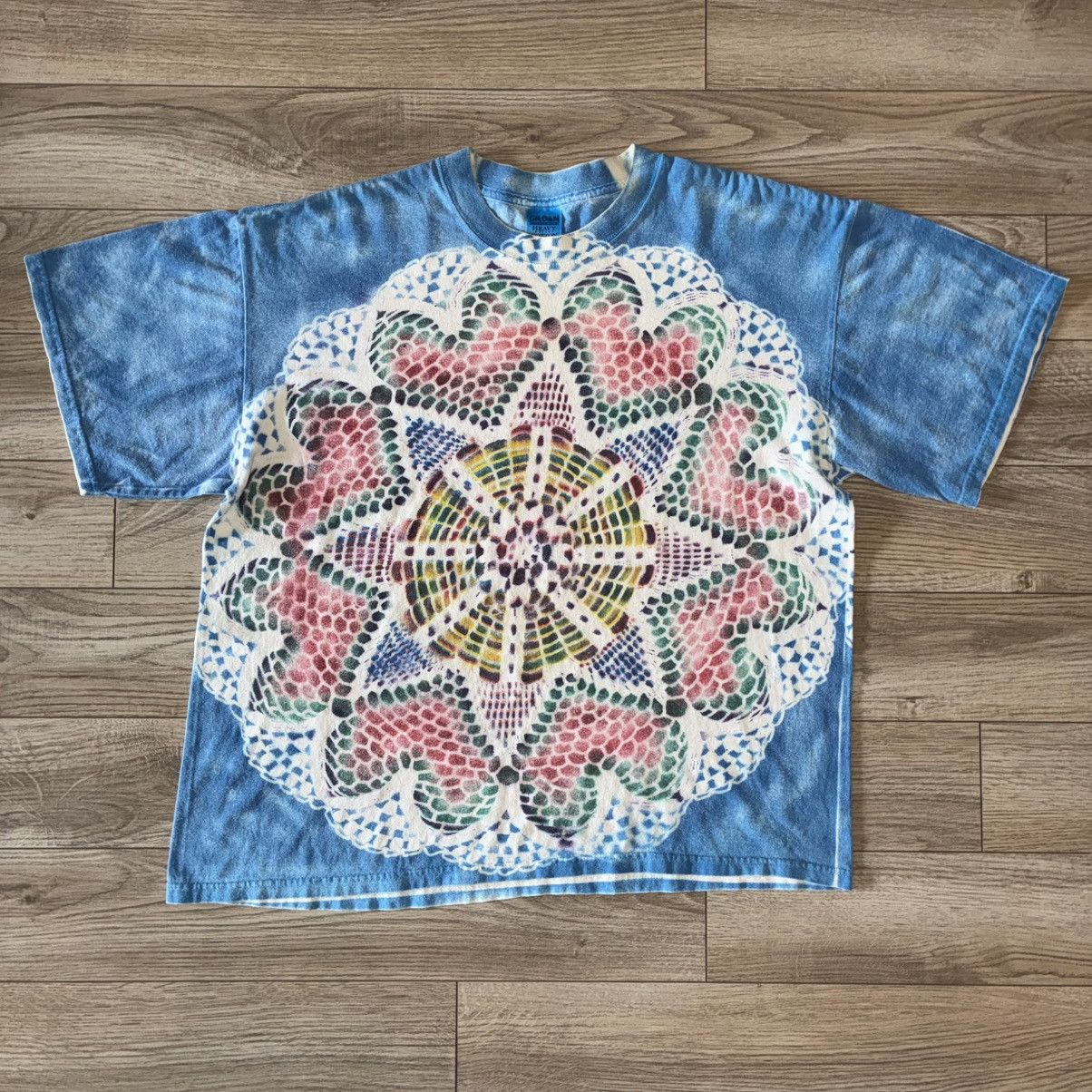 Gildan vintage tie dye Buddha fractal aop tee shirt Size US XL / EU 56 / 4 - 3 Thumbnail