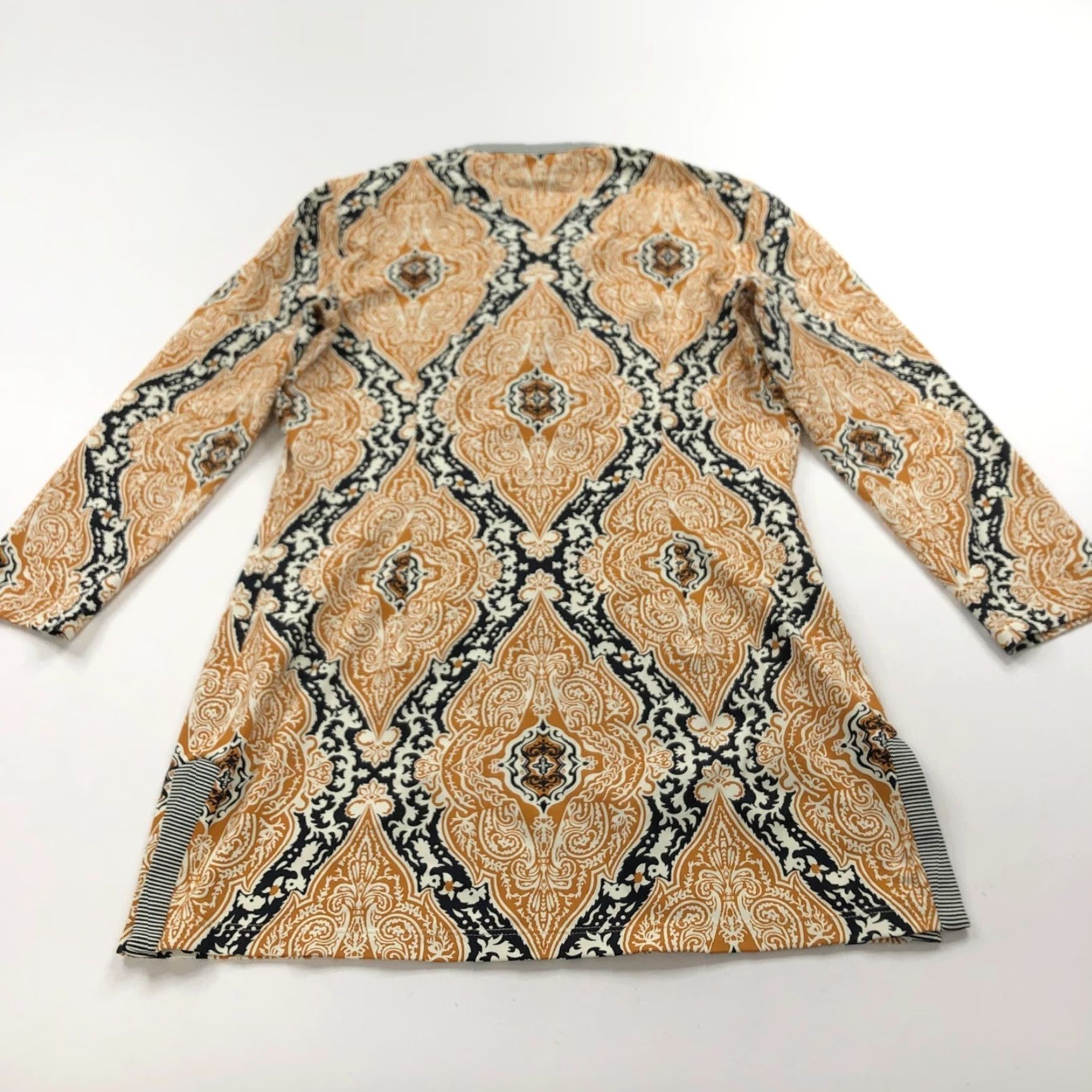 J.McLaughlin J. McLaughlin Blouse Pullover Tunic Button Top Catalina All Over Print MINT Brown Geometric Long Sleeve Women XS S Regular Vintage No Size S / US 4 / IT 40 - 6 Thumbnail