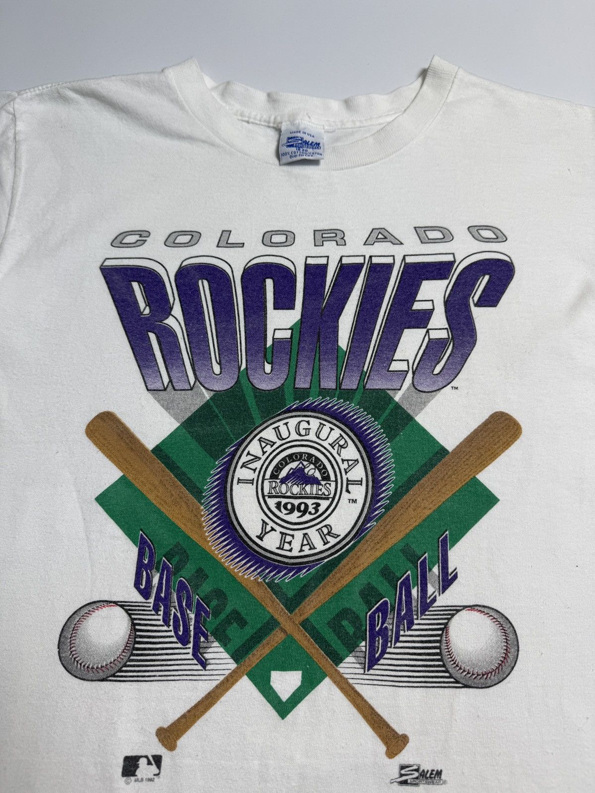 MLB 1992 Colorado Rockies baseball sport tee USA 90s Size US S / EU 44-46 / 1 - 1 Thumbnail