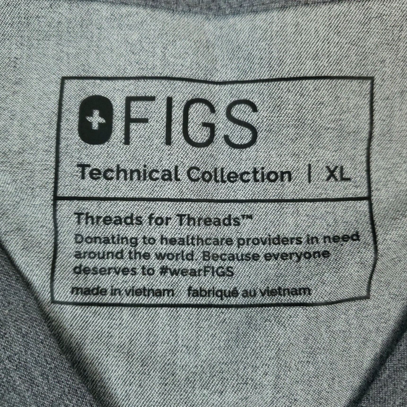 Vintage FIGS Scrub Top Men's XL Gray V-Neck Short Sleeve Stretch with Pockets Medical Apparel Size US XL / EU 56 / 4 - 5 Thumbnail