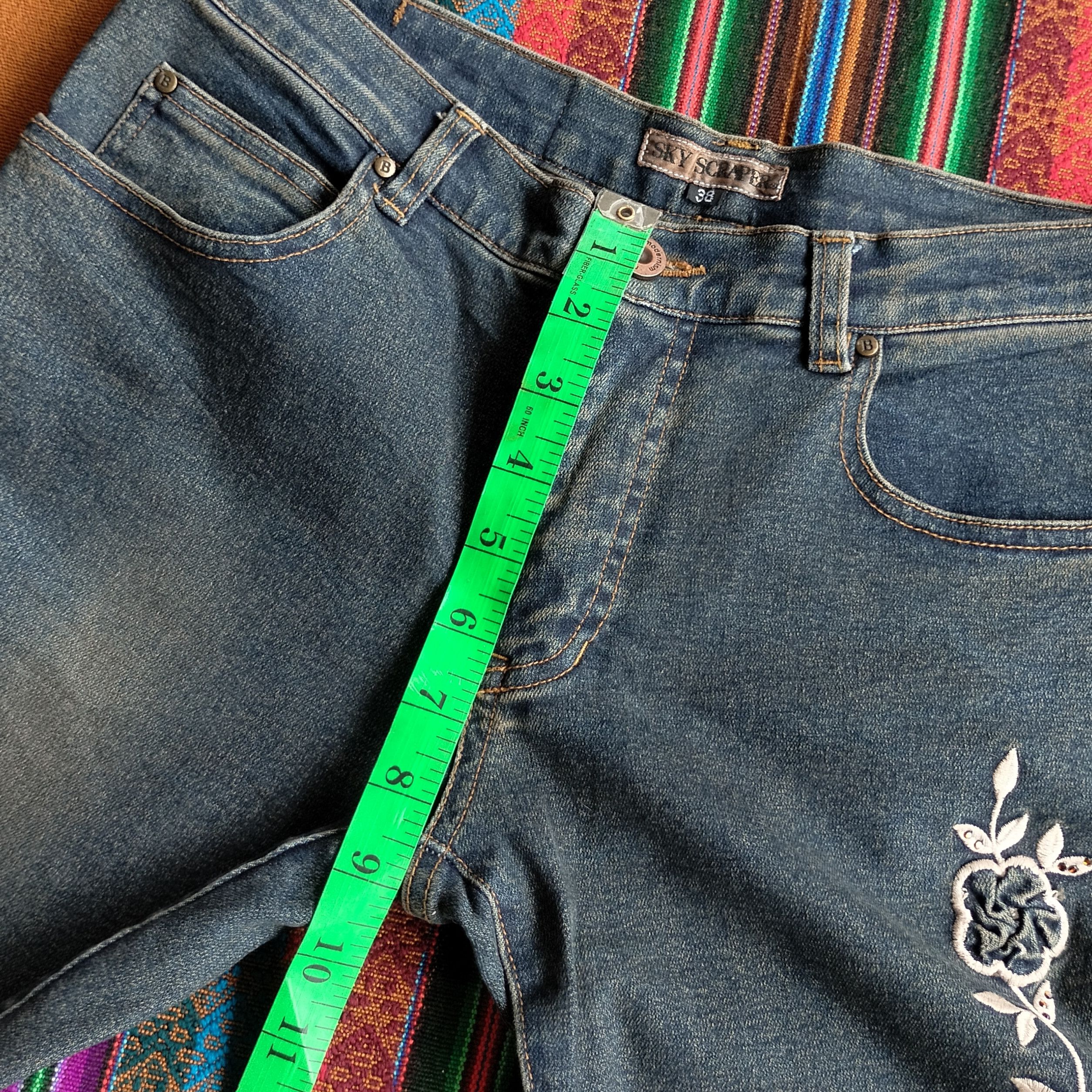 Tornado Mart Sky scraper flower Embroidery 3d mud max flare jeans Size US 30 / EU 46 - 15 Thumbnail