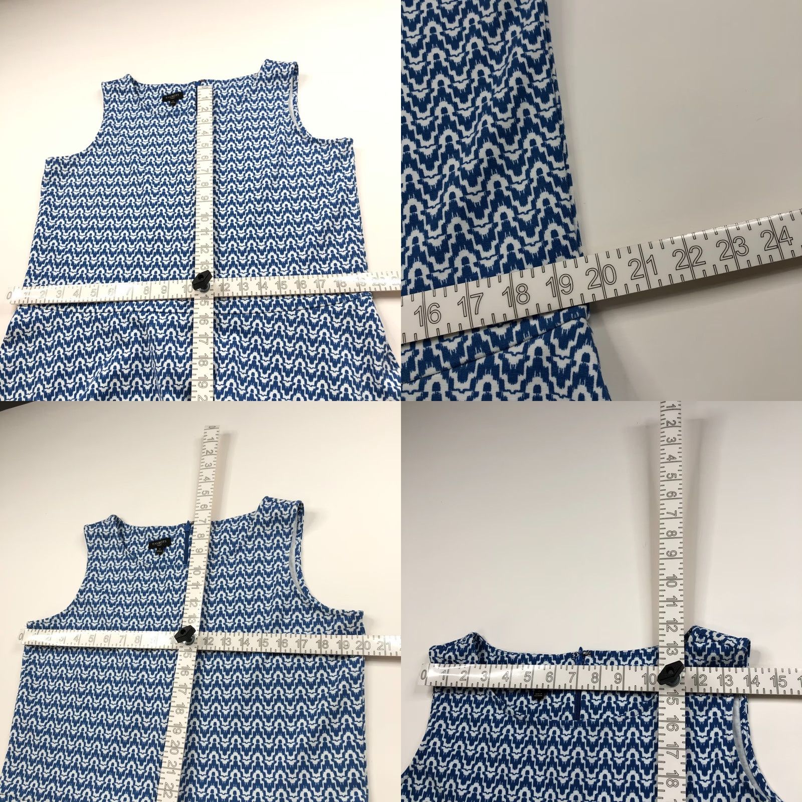 Talbots Talbots Dress Plus 1X? Sleeveless A-Line Knee Length Blue All Over Print Size XL / US 12-14 / IT 48-50 - 8 Thumbnail