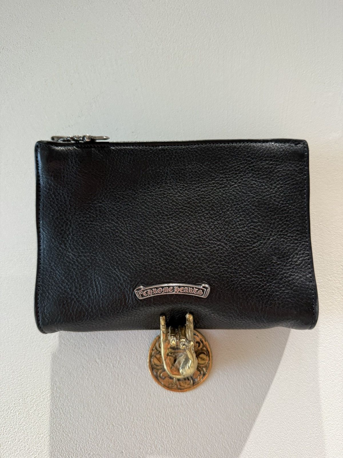 Chrome Hearts CHROME HEARTS RARE LEATHER POUCH / CLUTCH / WALLET Size ONE SIZE - 4 Thumbnail