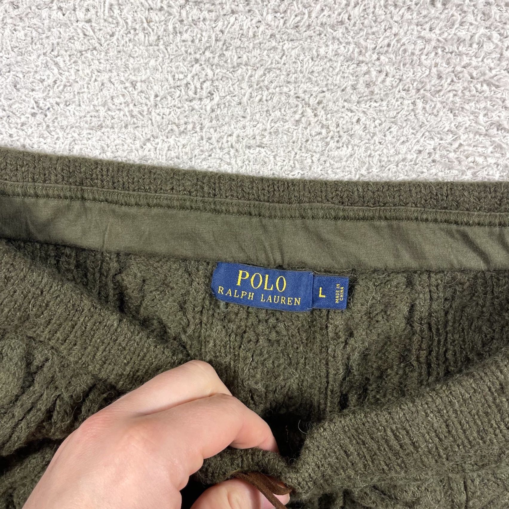 Ralph Lauren Polo Ralph Lauren Skirt Women's Large Green Wool Alpaca Blend Cable Knit Cottage Short Elastic Waist Size 36" / US 14 / IT 50 - 3 Thumbnail