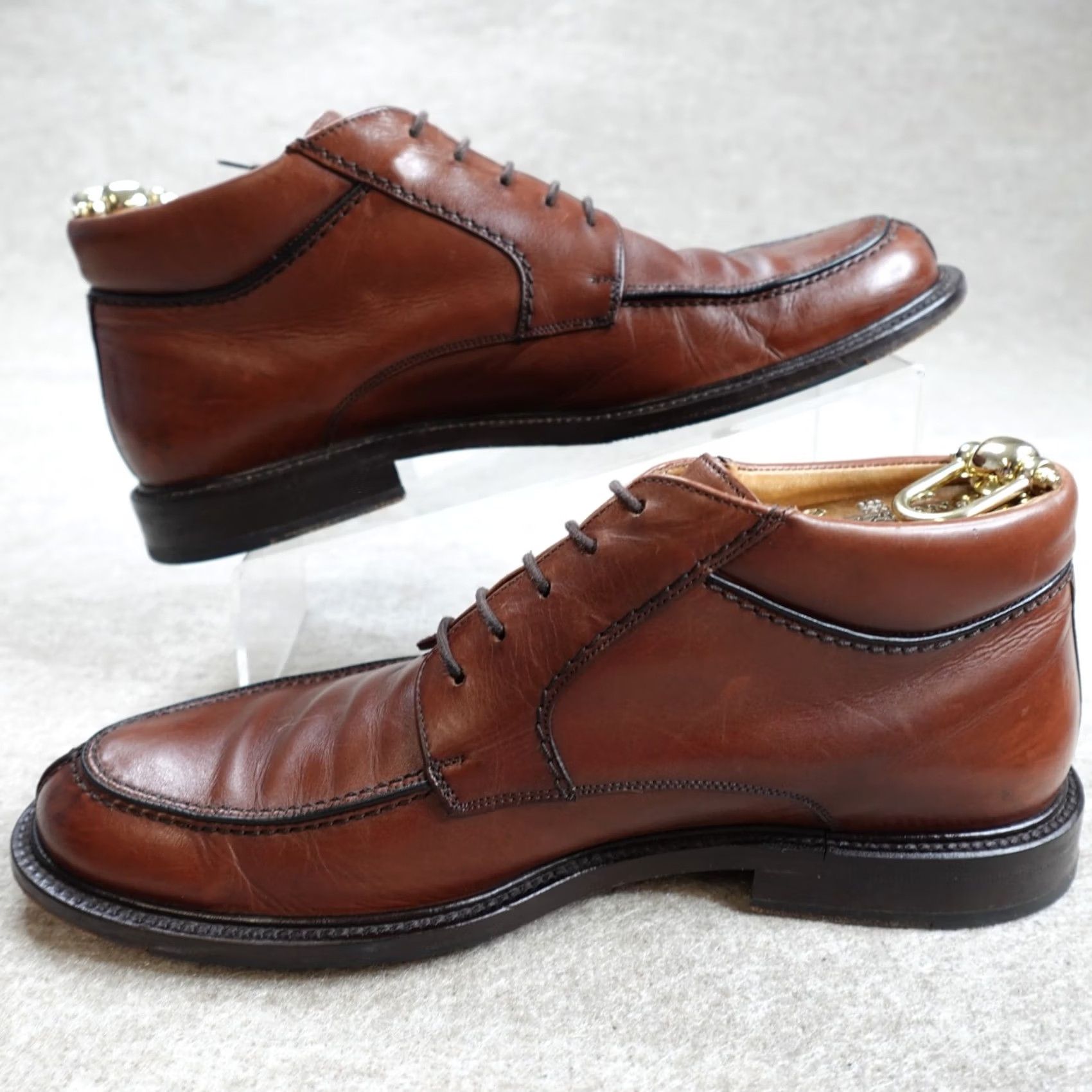 Mezlan Mezlan Mens Boots 9 Brown Leather Apron Split Toe Spain Size US 9 / EU 42 - 7 Thumbnail