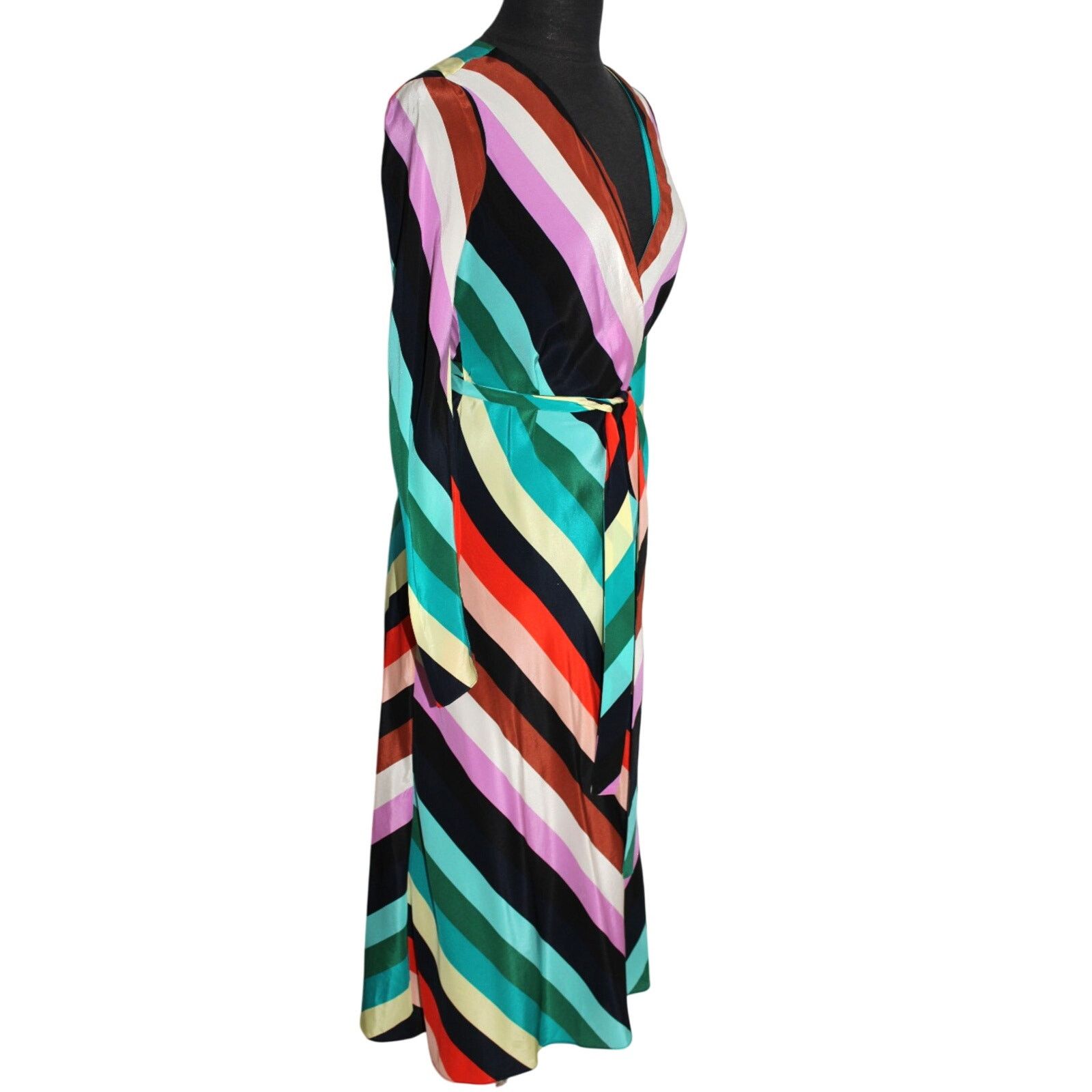 Diane von Furstenberg DIANE VON FURSTENBERG Tilly Silk Chevron Midi Wrap Dress S Size S / US 4 / IT 40 - 3 Thumbnail