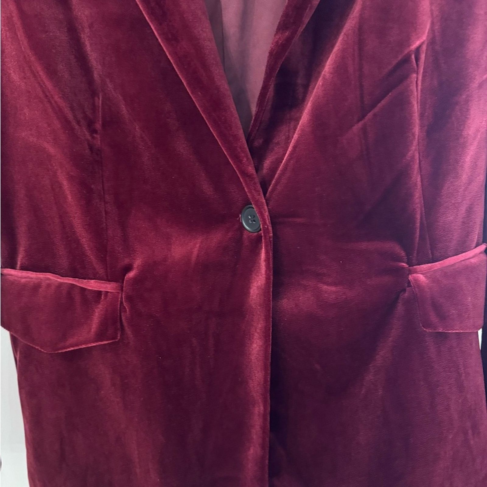 BLANKNYC Blank nyc red velvet blazer Classic single button medium Size M / US 6-8 / IT 42-44 - 3 Thumbnail