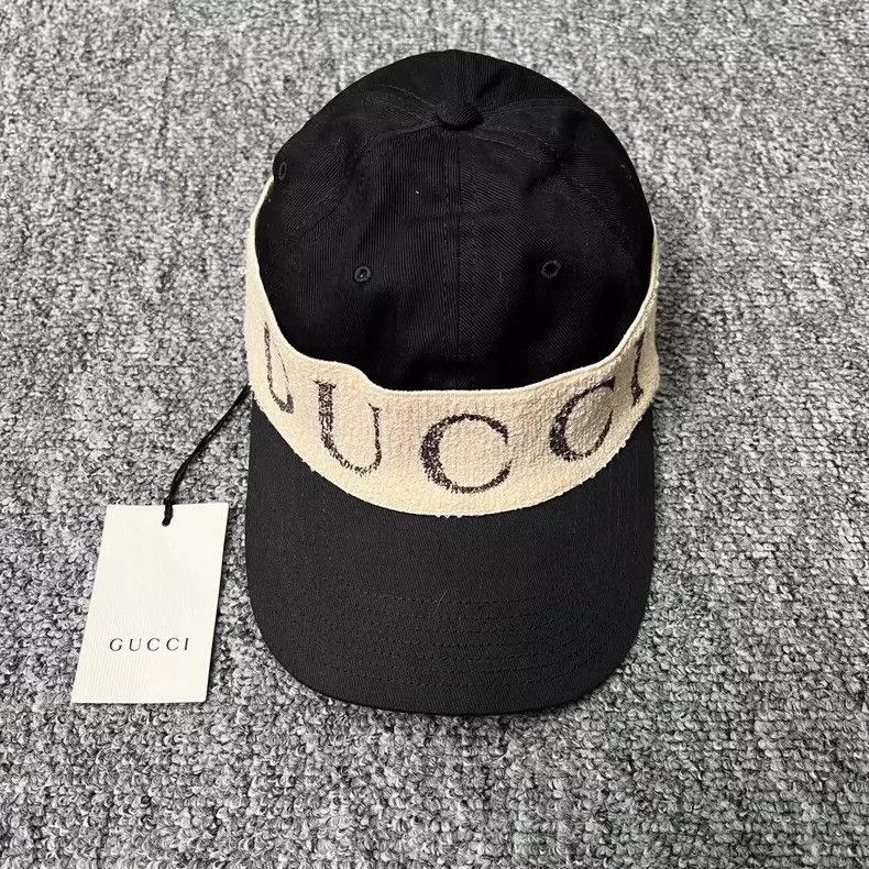 Gucci Gucci Size M Big logo black towel hat 2504-Nextarrow Size ONE SIZE - 1 Thumbnail