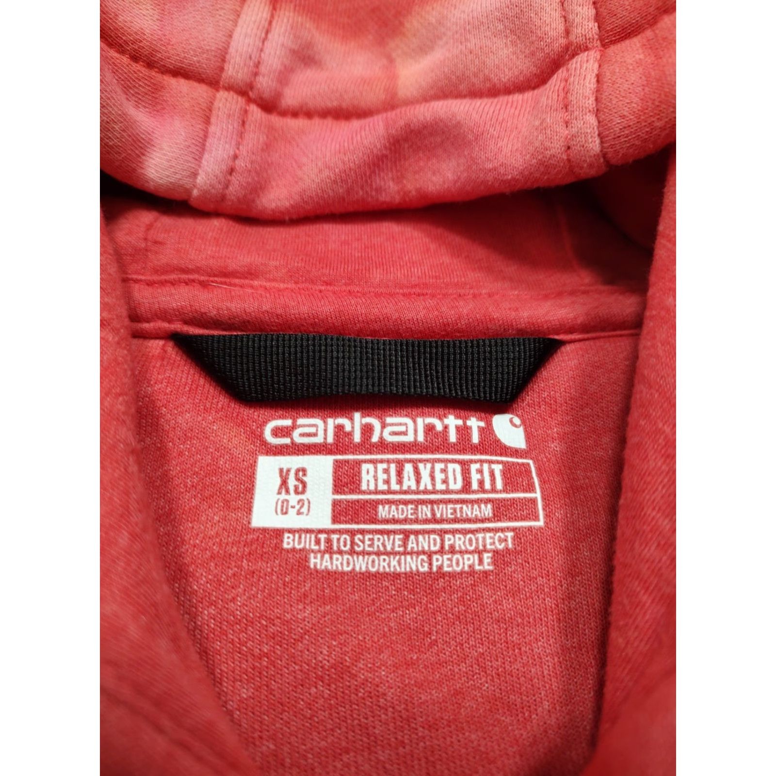 Carhartt Carhartt Hoodie Womens XS Red Tie Dye Acid Wash Relaxed Pullover Sweatshirt Size XS / US 0-2 / IT 36-38 - 6 Thumbnail