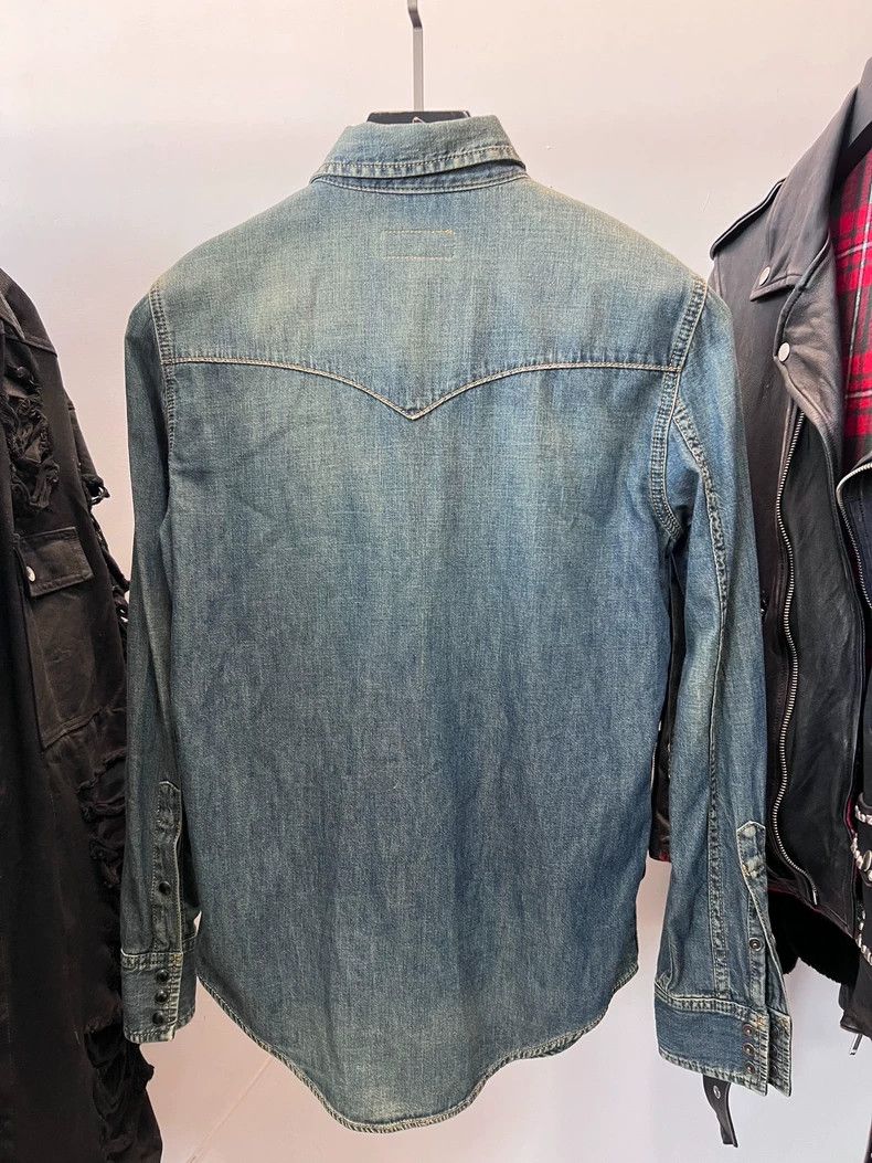 Saint Laurent Paris Saint Laurent Paris Washed Blue Cat Eye Jacket Size US M / EU 48-50 / 2 - 2 Thumbnail
