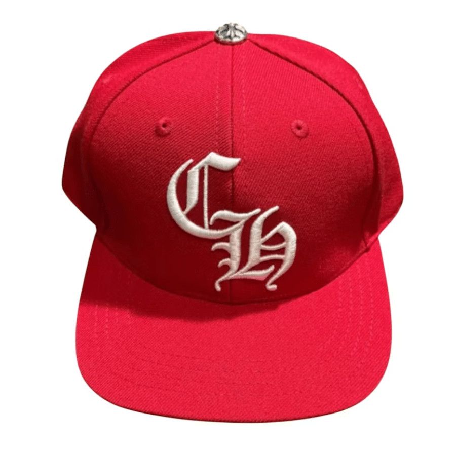 Chrome Hearts Embroidered CH Logo Baseball Hat Red White | Grailed