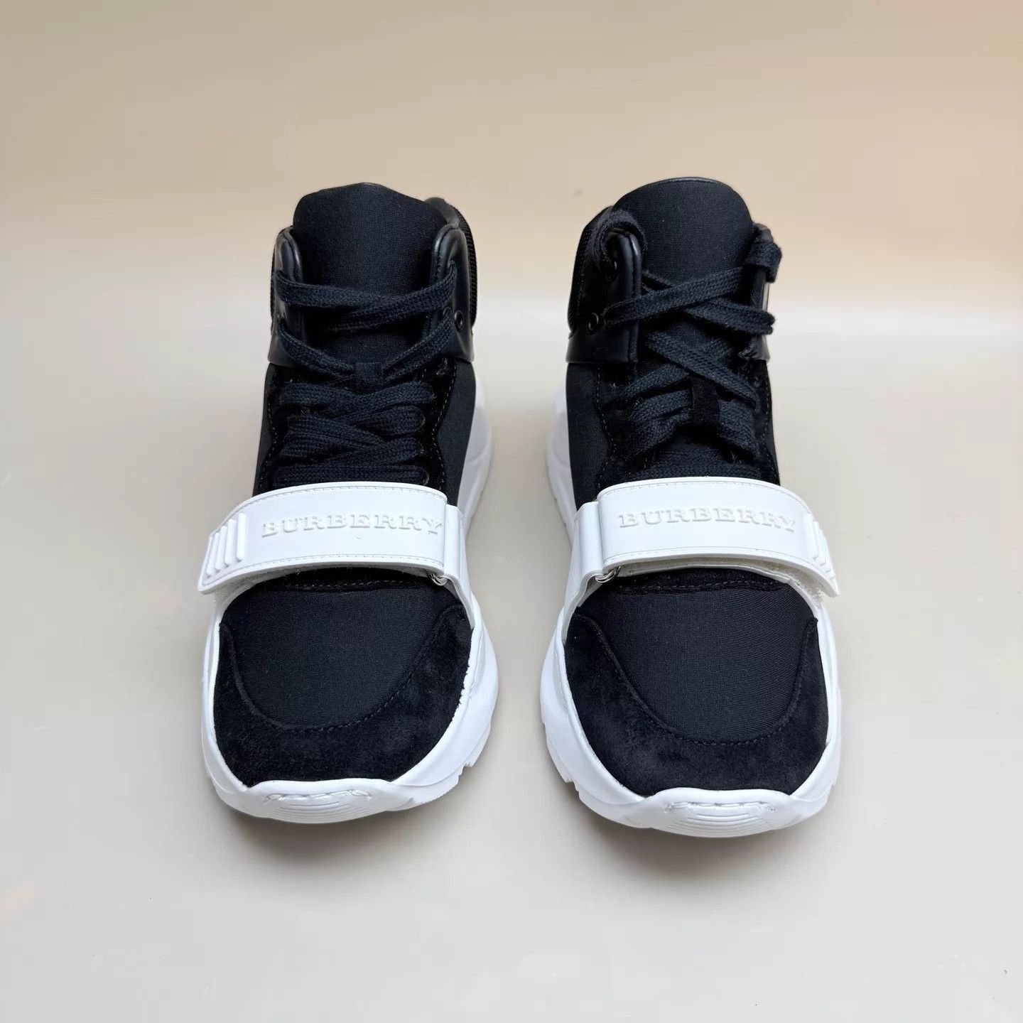 Burberry Burberry women's black white velcro strap sneakers 36 Size US 5.5 / IT 35.5 - 2 Thumbnail