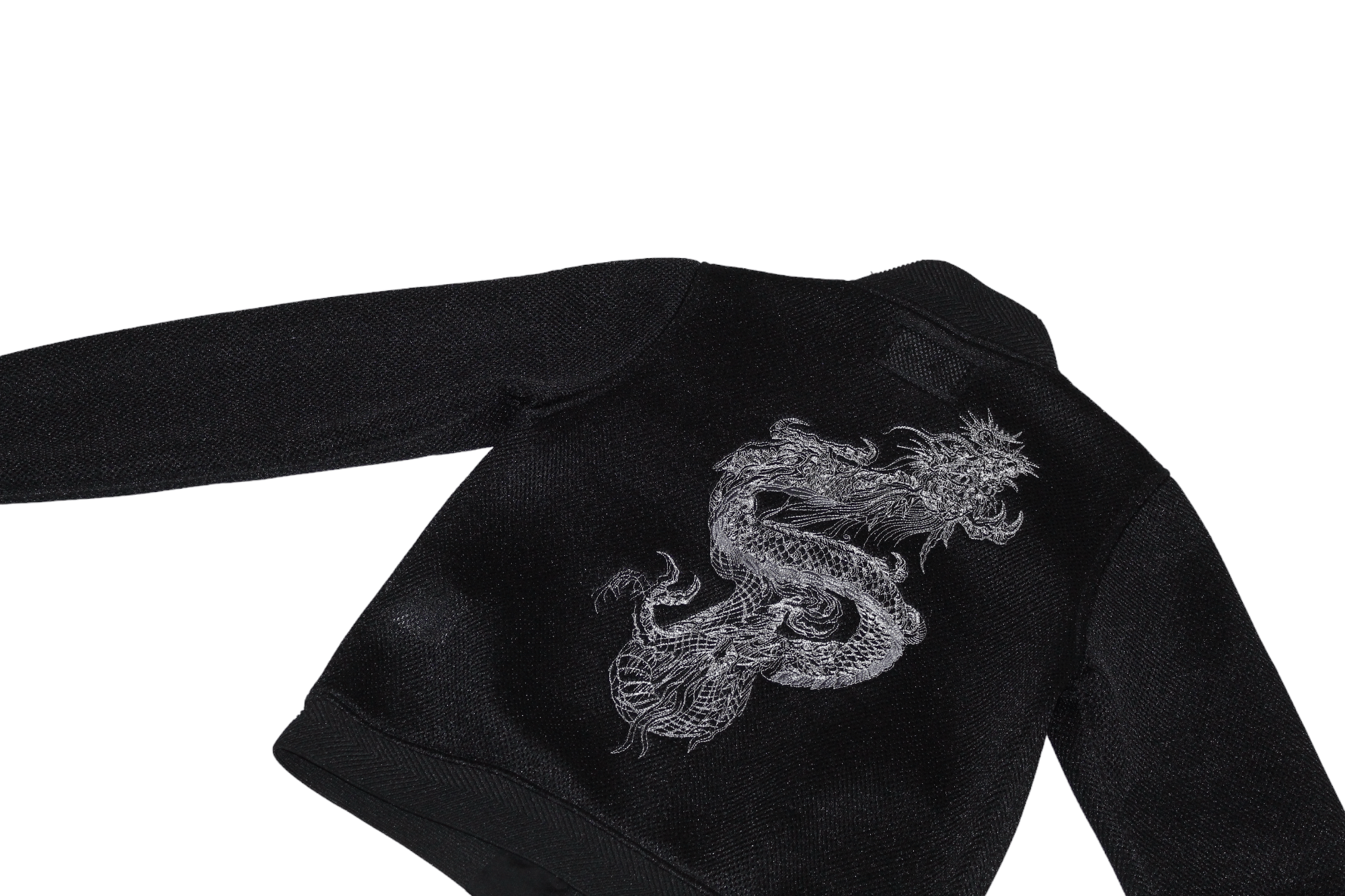 JET SET RARE💥 Jet Set Silver Dragon Embroidery Neoprene Mesh Jacket Size XS / US 0-2 / IT 36-38 - 9 Thumbnail
