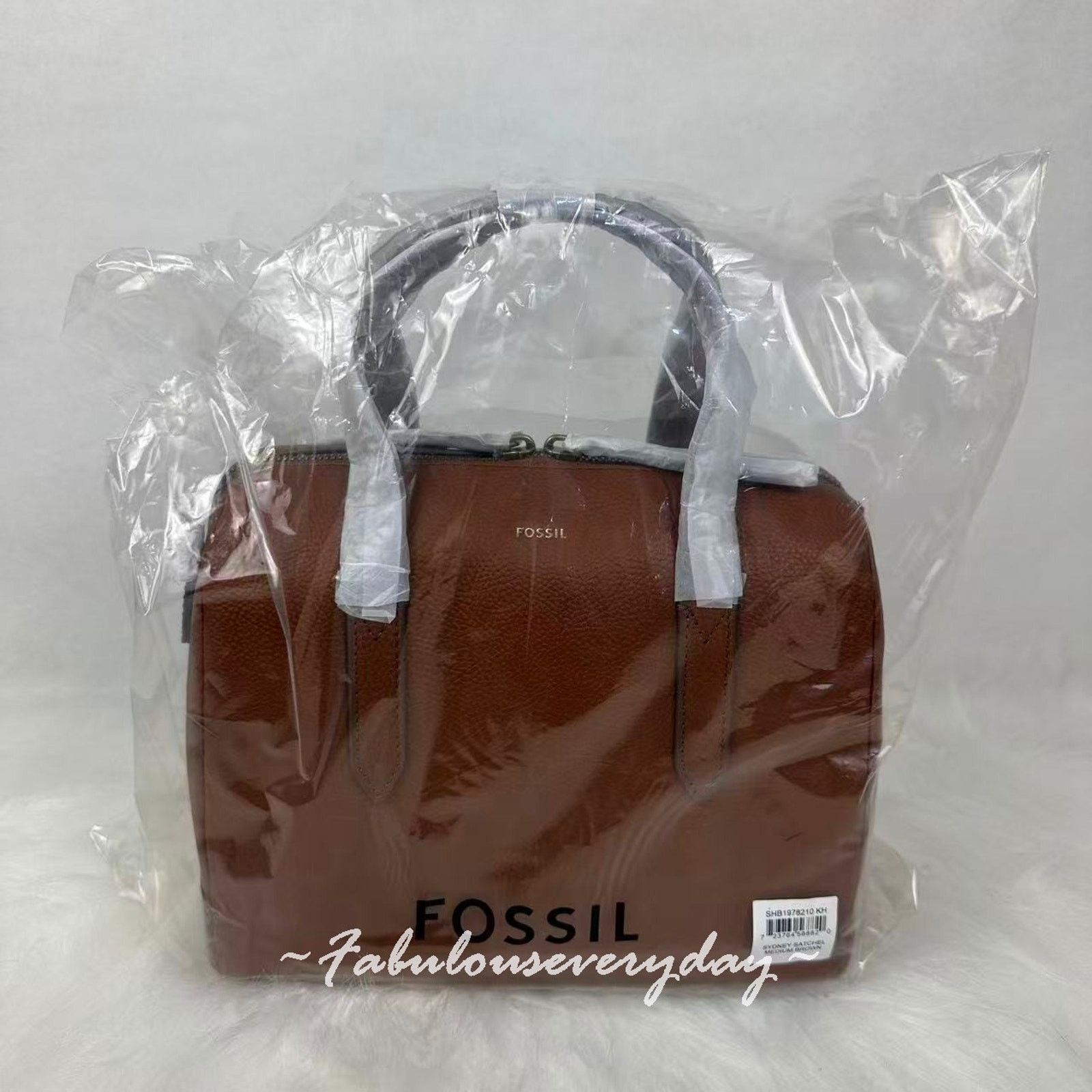 Fossil Fossil Sydney Satchel Crossbody Handbag Leather/Gold/Brown Size ONE SIZE - 2 Thumbnail
