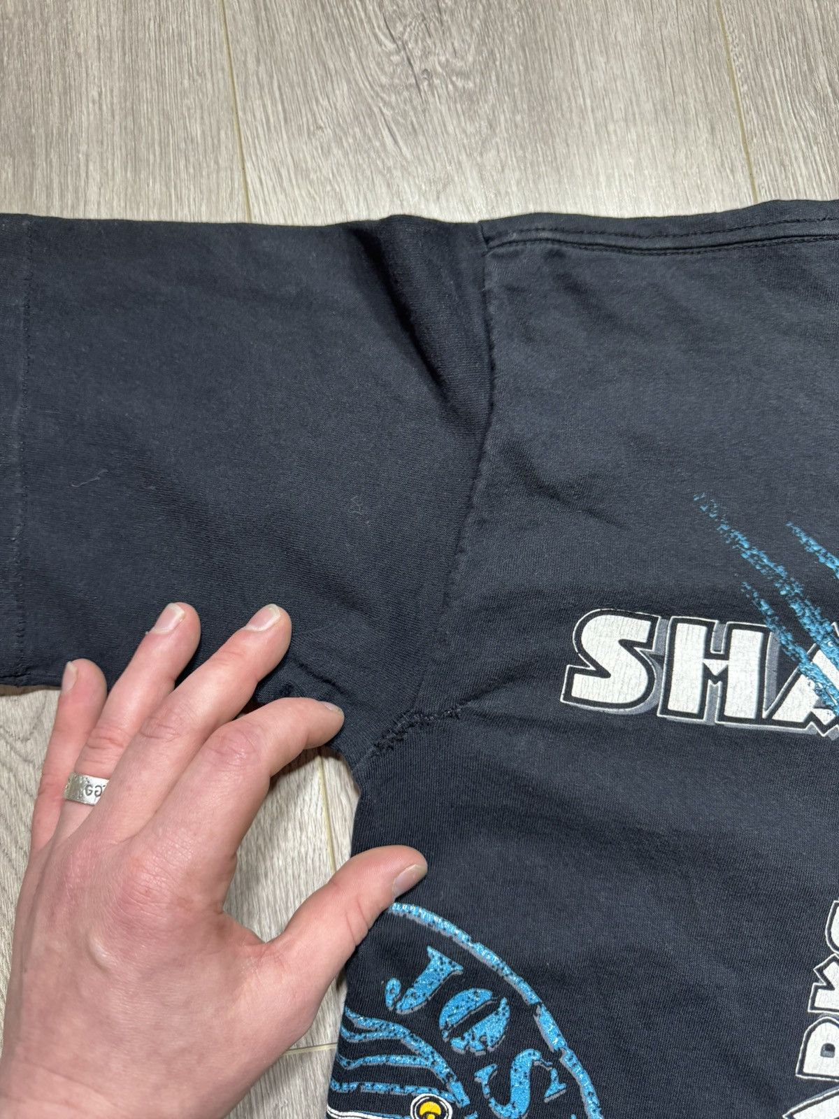 NHL × Salem Sportswear × Vintage Vintage San Jose Sharks Bulletin Athletic All Over Print Tee Size US L / EU 52-54 / 3 - 8 Thumbnail