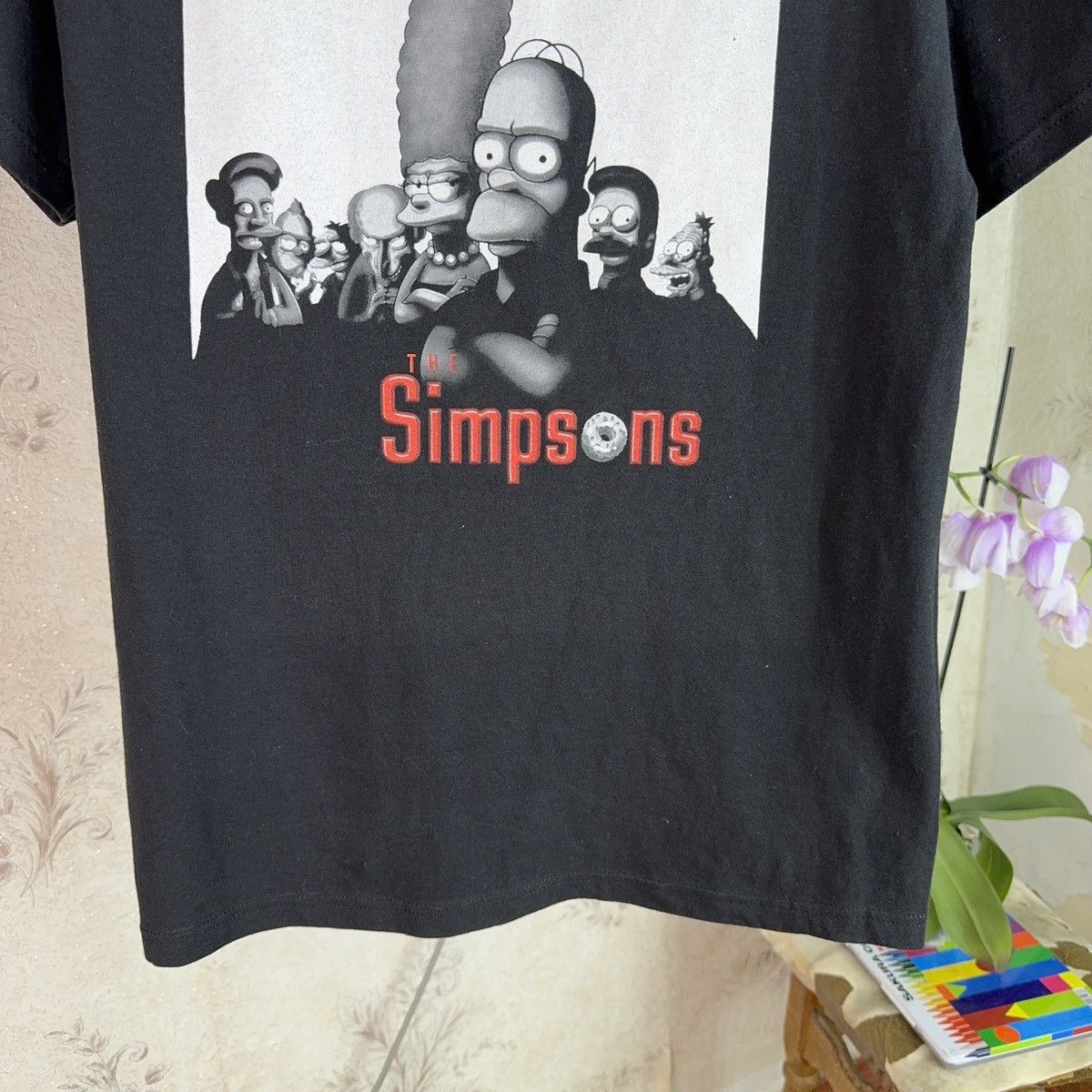 Vintage Vintage The Simpsons Clan Sopranos Parody 00s Black Movie M Size US M / EU 48-50 / 2 - 7 Thumbnail