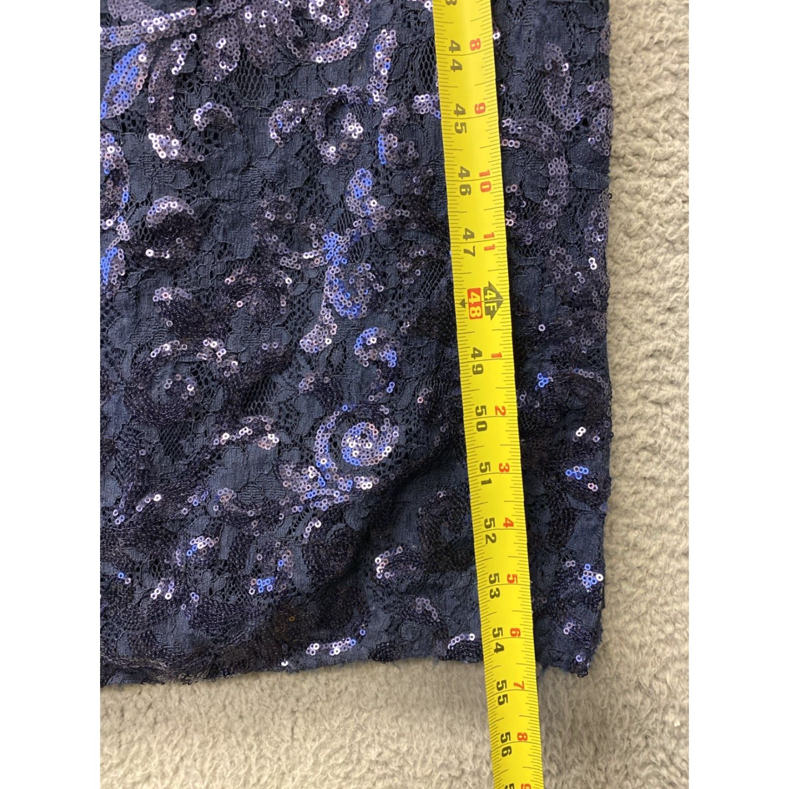 Ralph Lauren Lauren Ralph Lauren Navy Sequin Dress 14 Knee Length Cap Sleeve Sheath VINTAGE? No Size XL / US 12-14 / IT 48-50 - 7 Thumbnail