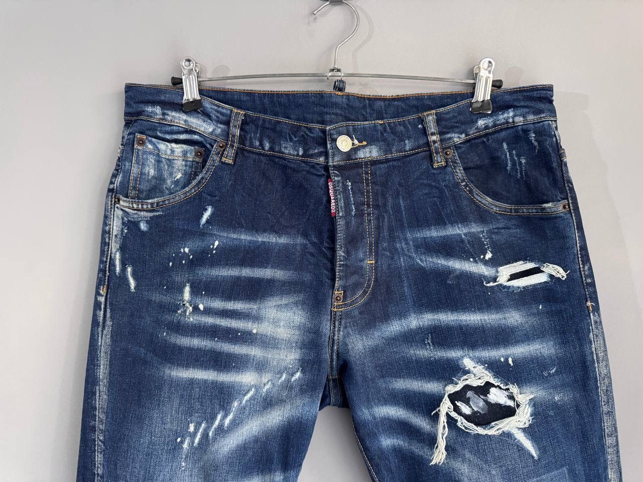 Dsquared2 Dsquared2 Blue Distressed Men's Slim Jeans Size 54 / W35 L32 Size US 35 - 3 Thumbnail