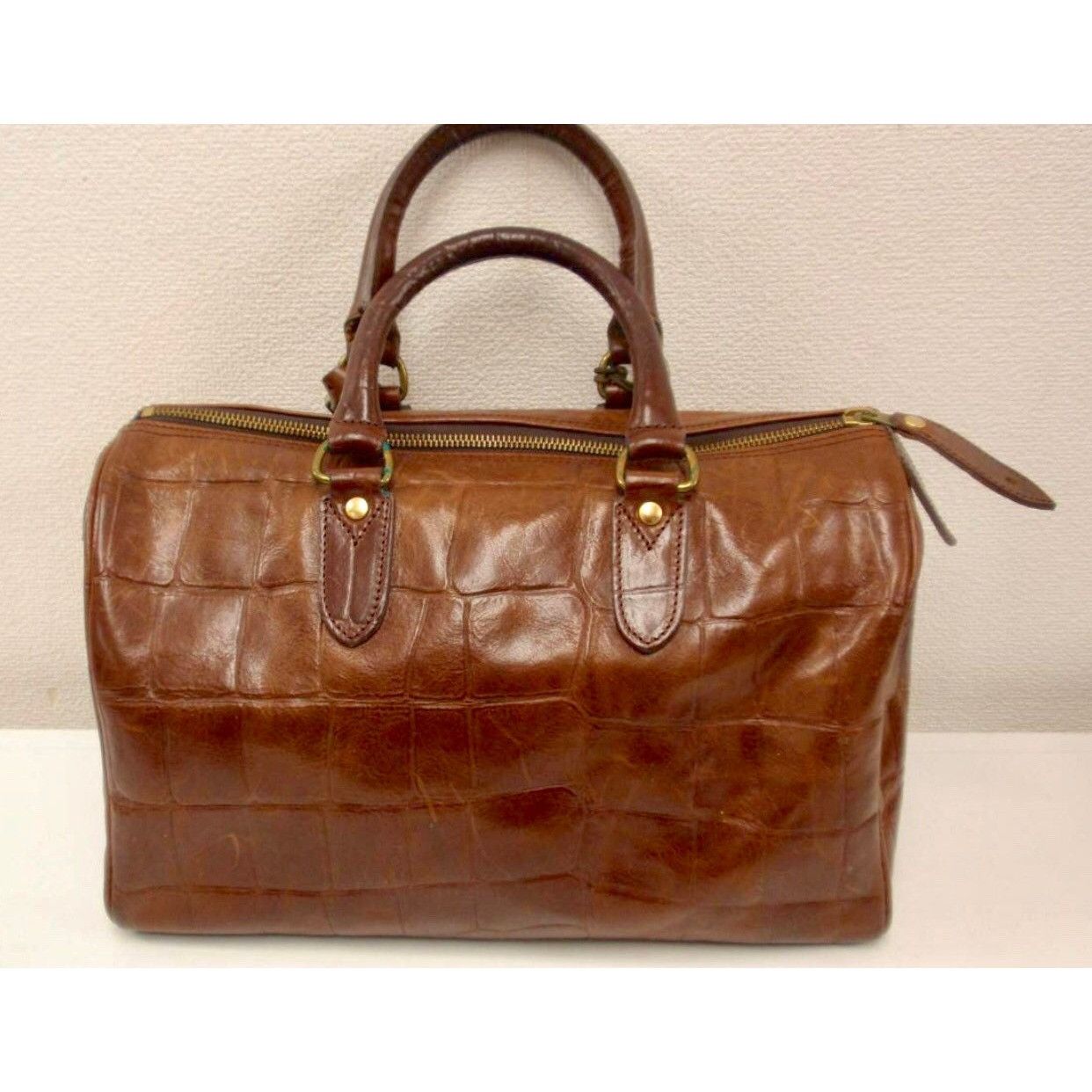 Mulberry Vintage Mulberry brown croc embossed leather speedy handbag Size ONE SIZE - 2 Thumbnail