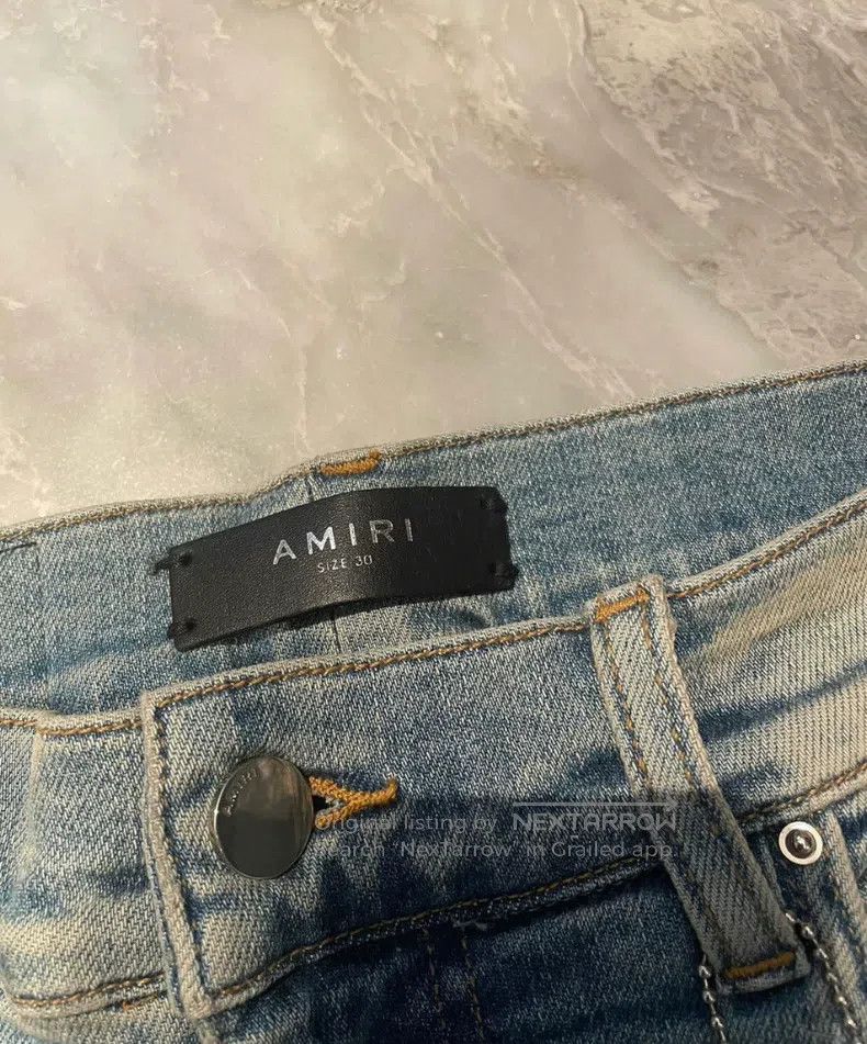 Amiri Amiri Size 30 Yellow clay cashew flowers paired with blue j Size US 30 / EU 46 - 2 Thumbnail