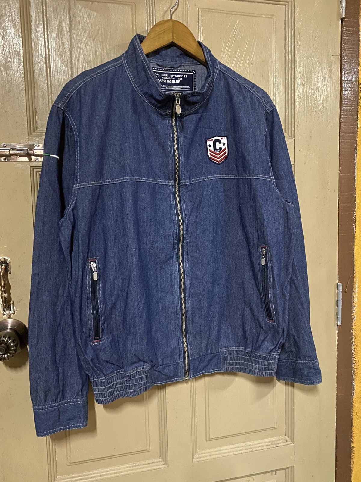 Other Capri Blue Denim Zip Jacket talian Streetwear Lightweight Size US L / EU 52-54 / 3 - 3 Thumbnail