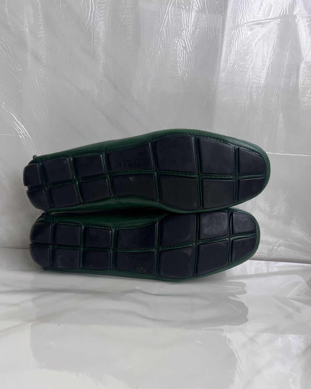 Prada Prada Green Leather Moccasin slip on Penny loafers Size US 10.5 / EU 43-44 - 9 Thumbnail