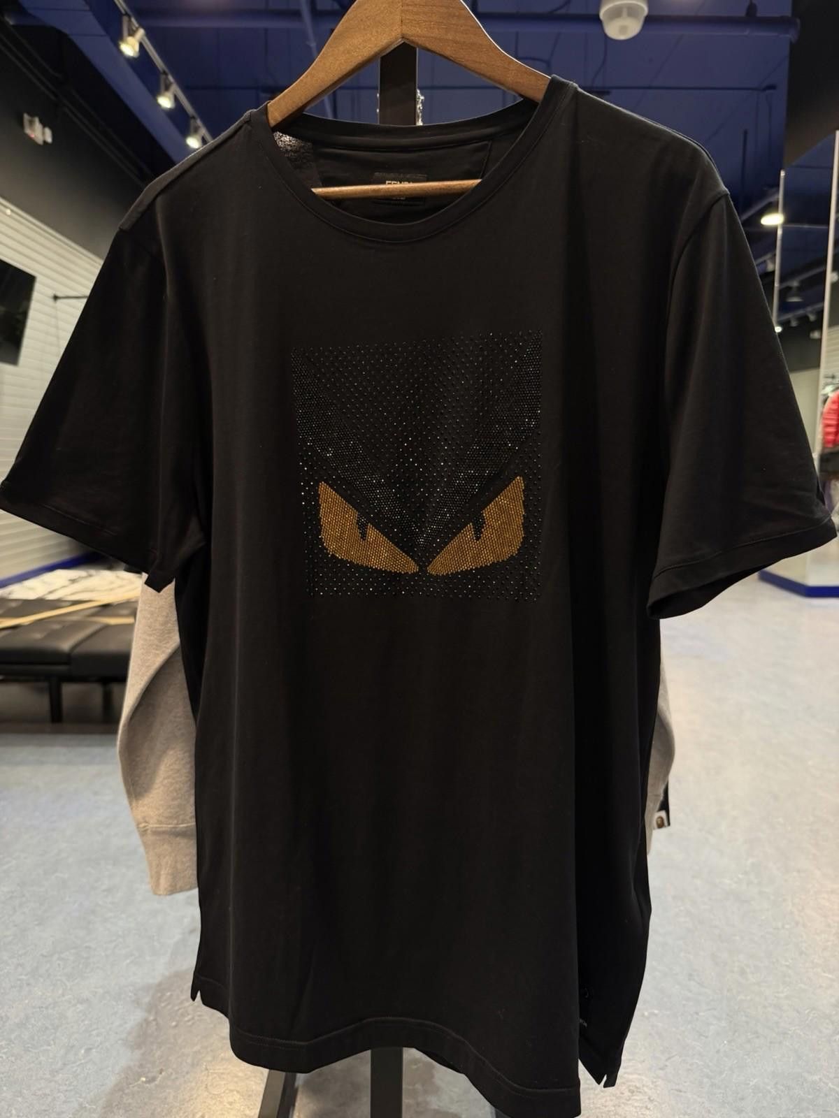Fendi FENDI Men's Size- (58) Cotton Black Yellow Eyes T-Shirt $700 Size US XL / EU 56 / 4 - 6 Thumbnail