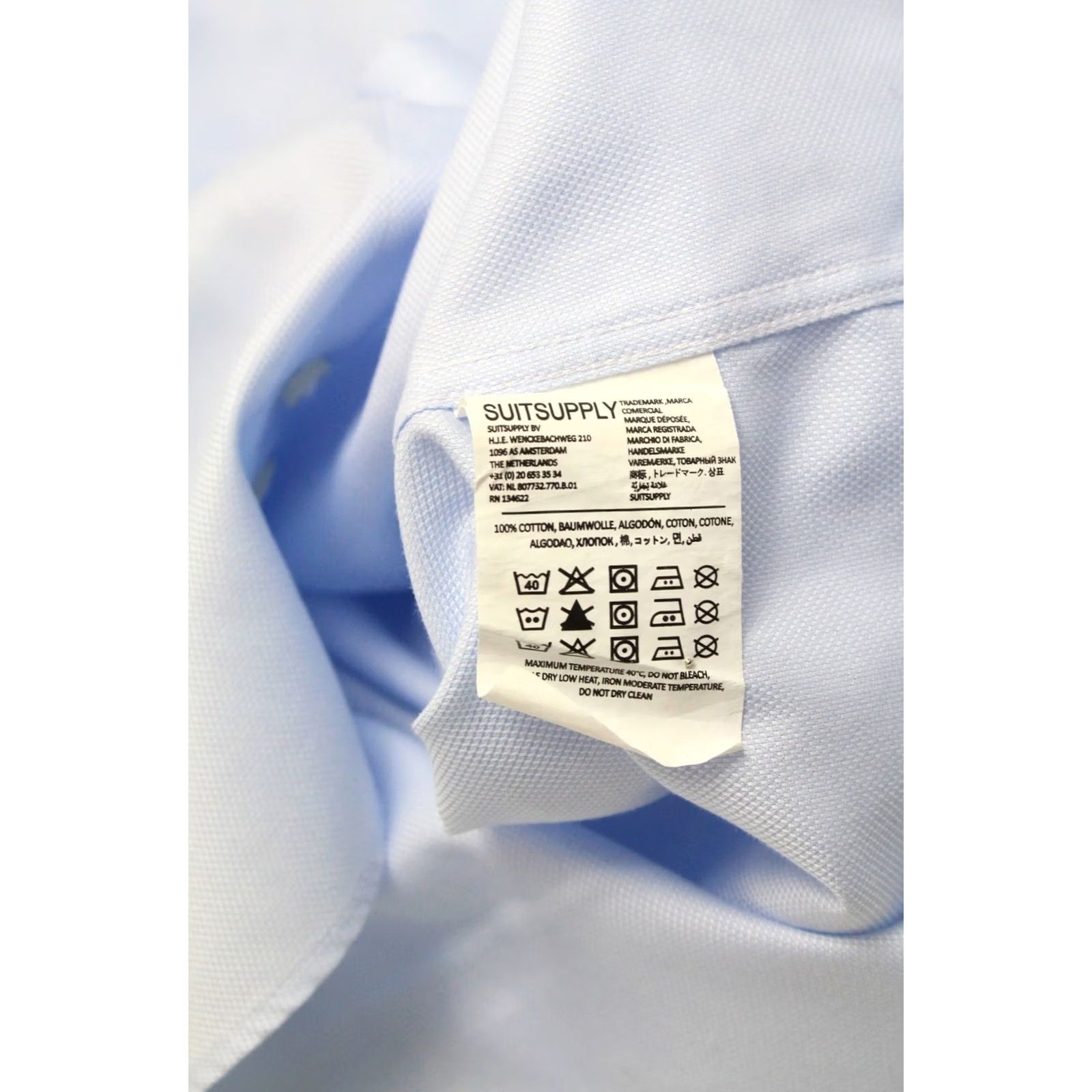 Suitsupply Suitsupply Try On Slim Fit Formal Shirt Men's 39 / 15 1/2 Patterned Button Up Shirt Mens Blue Patterned Button-Up Slim Fit Formal Shirt Size 40R - 7 Thumbnail