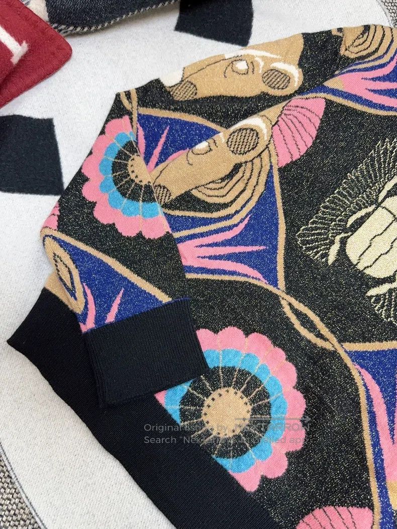 Chanel Chanel 19A Egypt Series Black Pink Beetle Pattern Cashmere Size S / US 4 / IT 40 - 7 Thumbnail