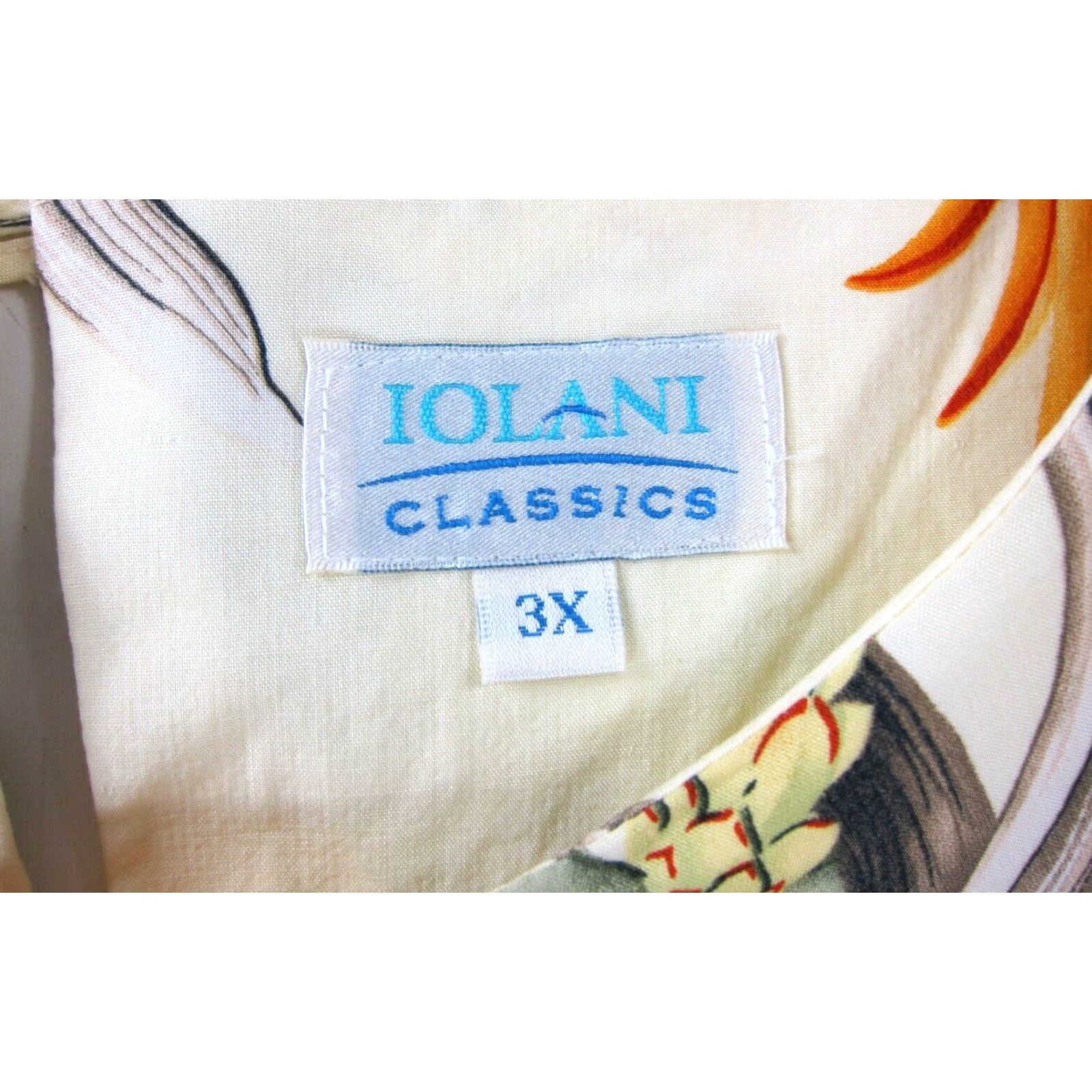 IOLANI IOLANI Blouse Tunic 3/4 Sleeve Floral Hawaiian Rayon Yellow 3X Womens Size XXL / US 16-18 / IT 52-54 - 3 Thumbnail