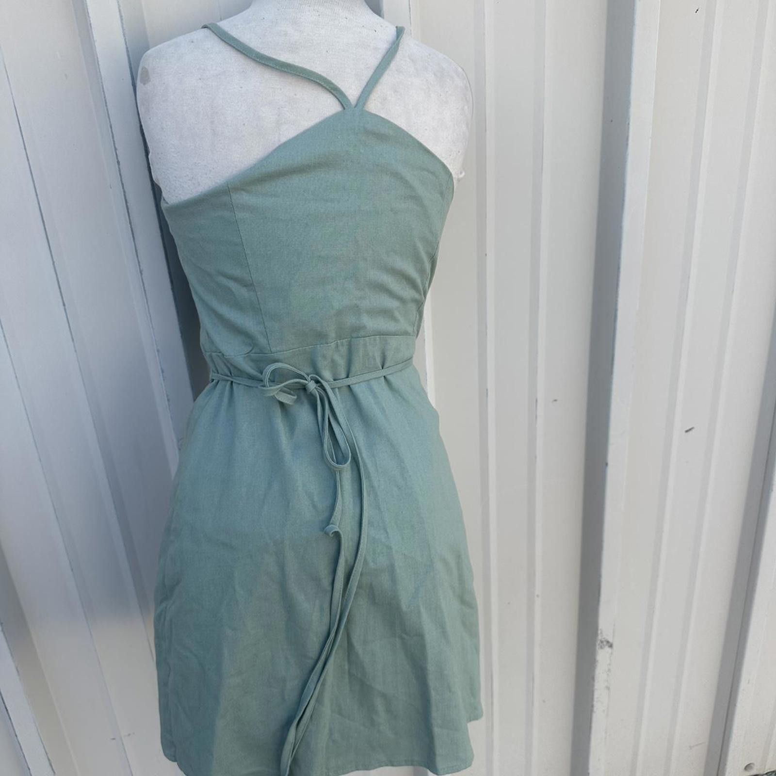 Other Mossy Sage Green Linen Wrap Dress From Australia small Size S / US 4 / IT 40 - 3 Thumbnail
