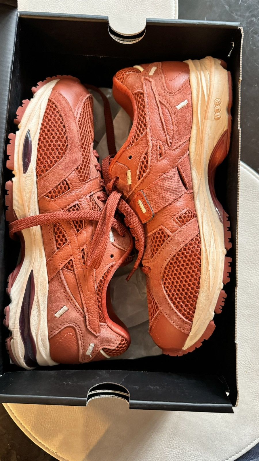 image of Asics x Denim Tears Size 7 Burnt Ochre Shoes in Red, Men's