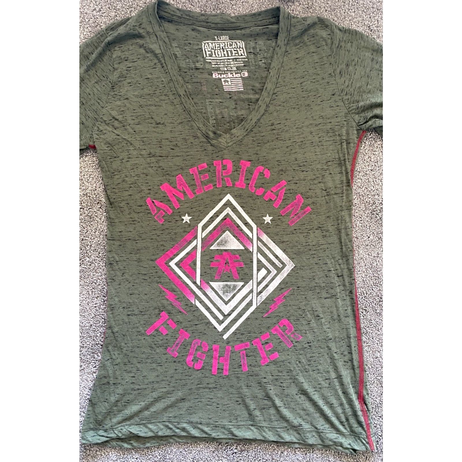 Vintage NWT Buckle American Fighter Shirt Women’s Green XL Size XL / US 12-14 / IT 48-50 - 4 Thumbnail