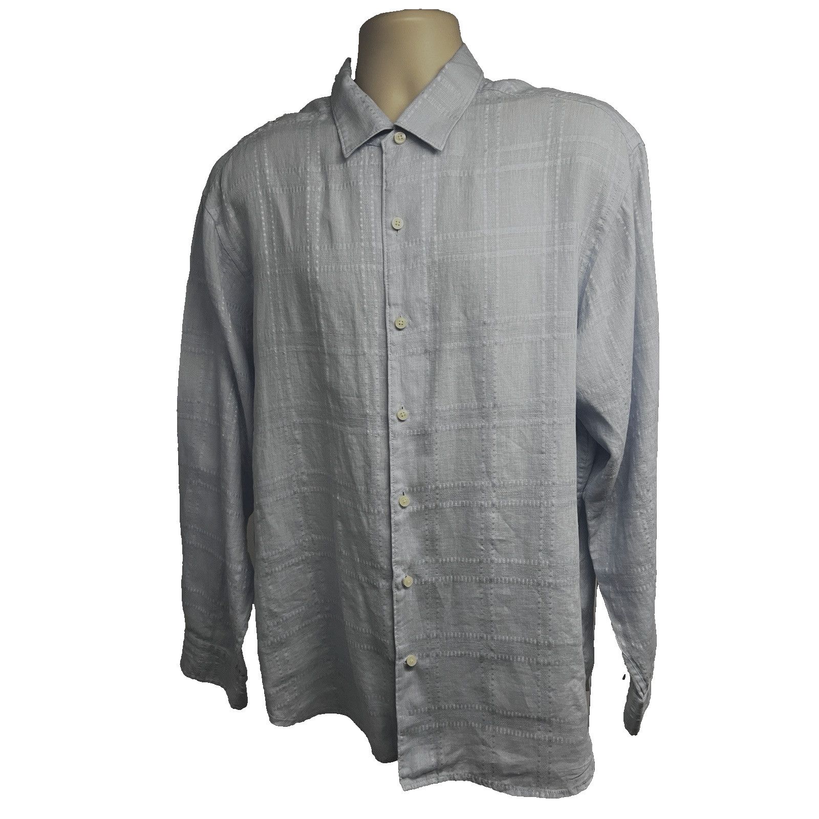 Tommy Bahama Tommy Bahama Blue Striped Linen Button Up Shirt XL Size US XL / EU 56 / 4 - 1 Thumbnail