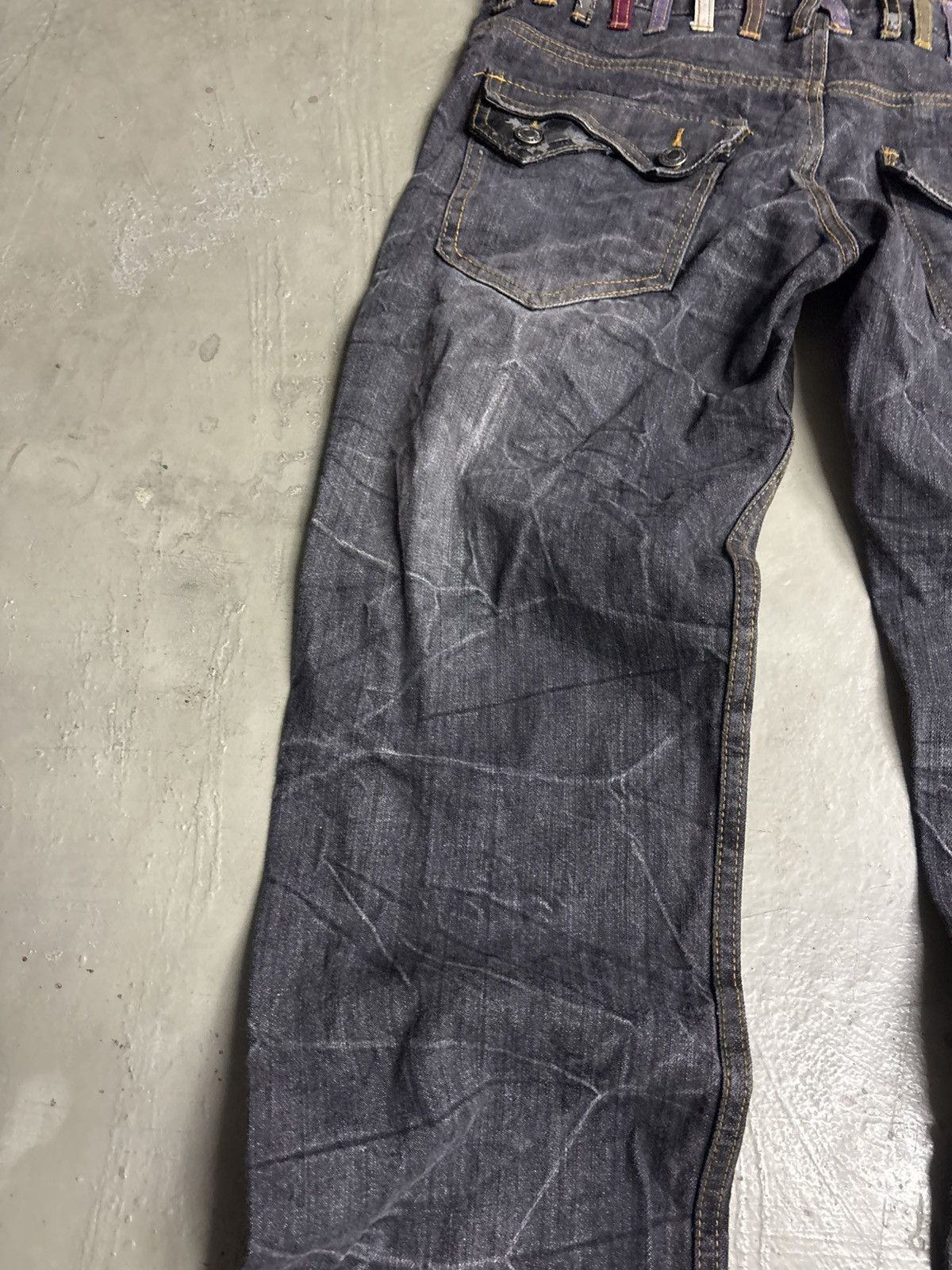 Japanese Brand Nylaus Double Waist Denim Jeans Studded Size US 32 / EU 48 - 6 Thumbnail