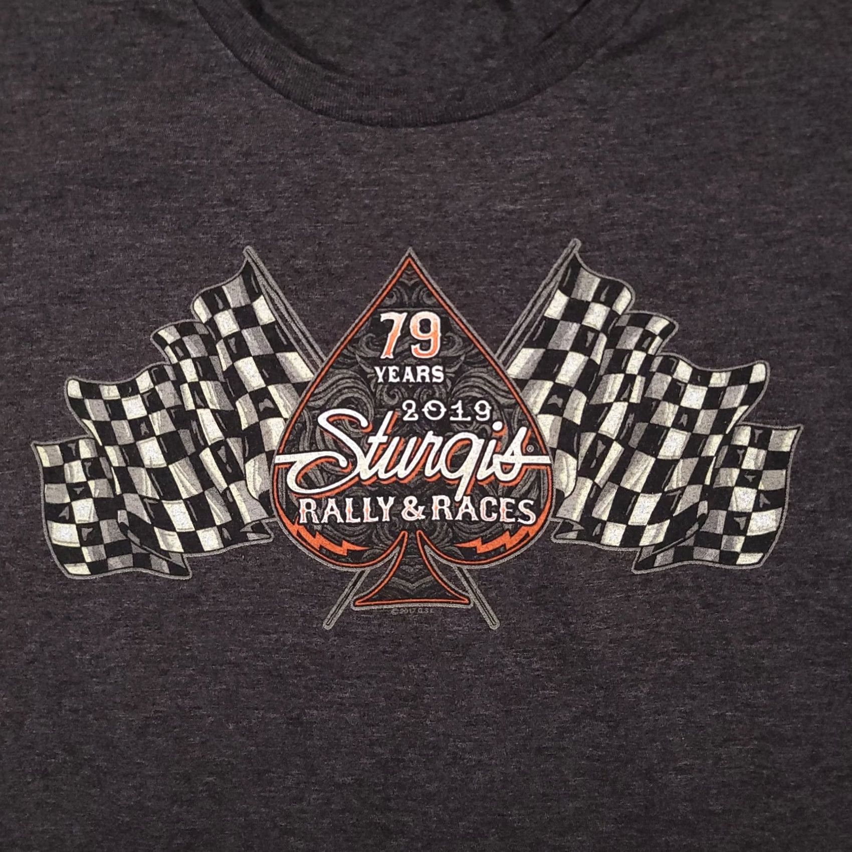 Vintage Sturgis Motorcycle Rally 2019 79th Annual T-Shirt Women's Fitted Medium Tee Gray Cotton Jersey Short Sleeve Round Neck Slim Tee Size M / US 6-8 / IT 42-44 - 4 Thumbnail