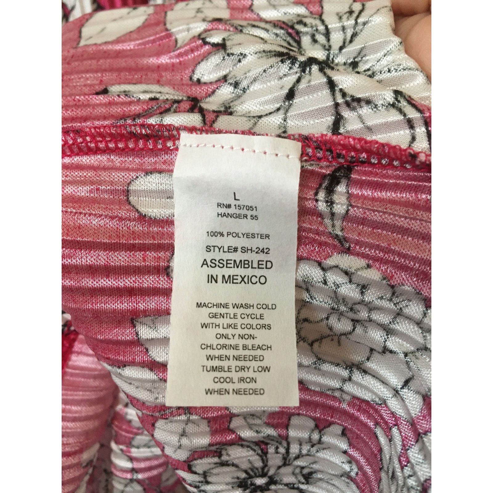 Other NWT Hanger 55 Large 3/4 Sleeve Pink & Black Floral Crêpe Top Size L / US 10 / IT 46 - 4 Thumbnail