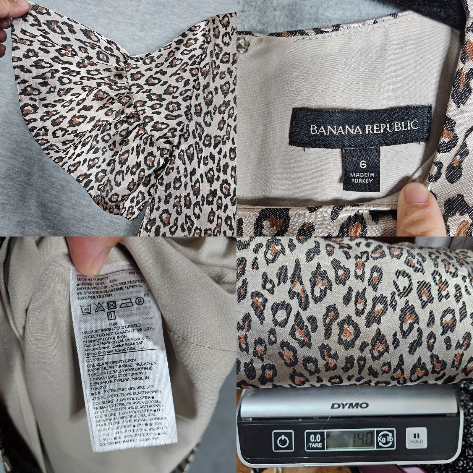 Banana Republic Banana Republic Leopard Printed Ruffle Bell Sleeve Dress Size 6 Casual Party/Cocktail A-Line Womens Multicolor Sleeveless Kn kih Size M / US 6-8 / IT 42-44 - 8 Thumbnail