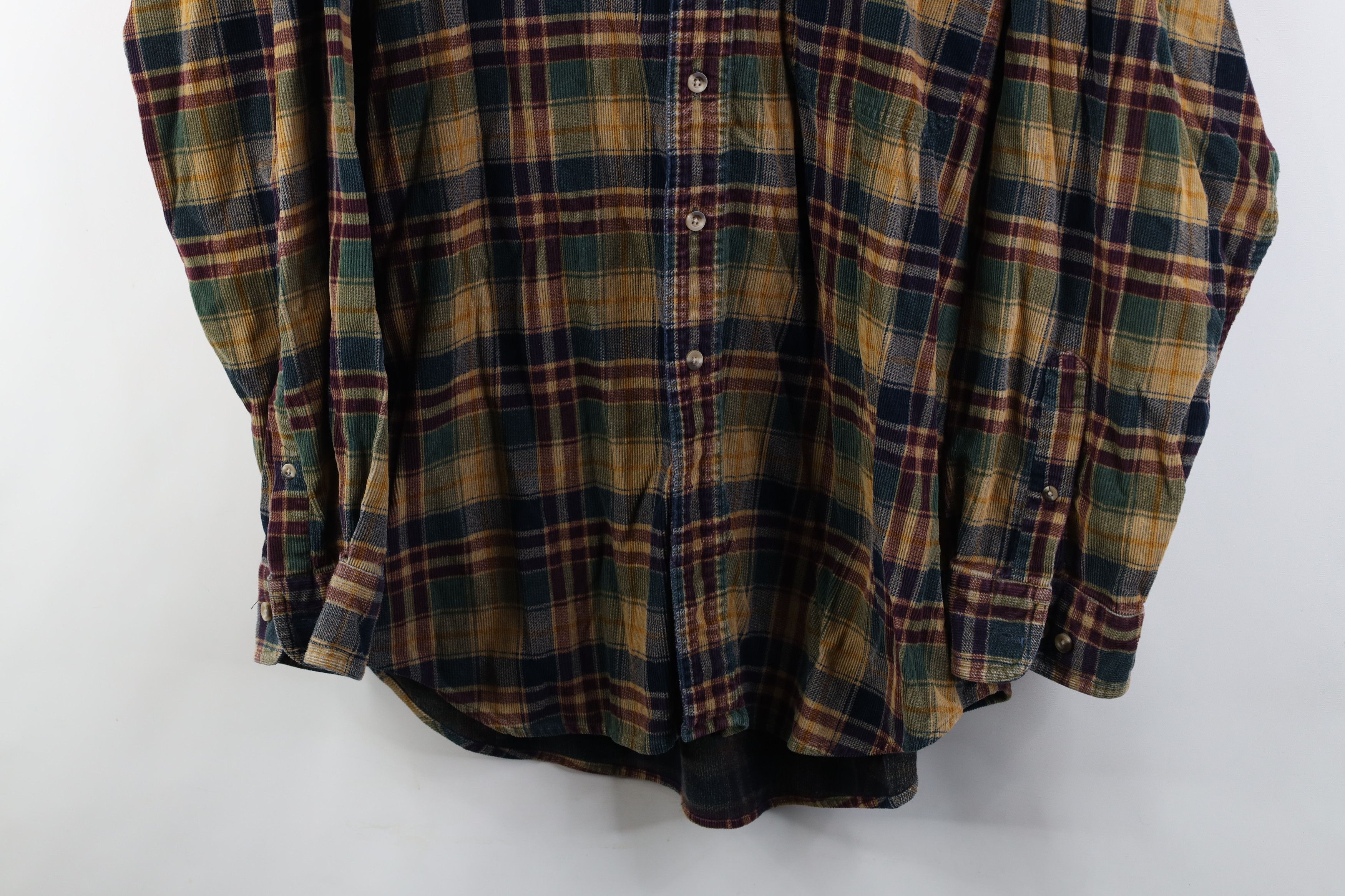 Vintage Vintage 90s Streetwear Rainbow Corduroy Button Down Shirt Size US L / EU 52-54 / 3 - 3 Thumbnail