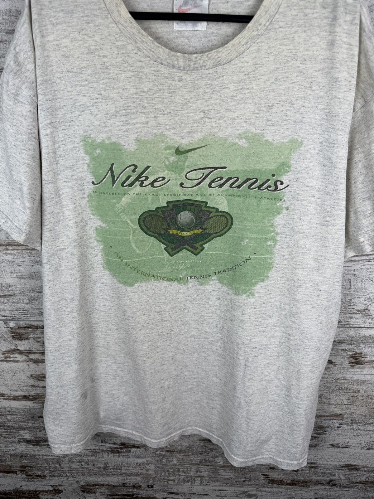 Nike × Vintage Mens Vintage Nike tennis USA T-shirt big logo tee rare 90s Size US L / EU 52-54 / 3 - 5 Thumbnail