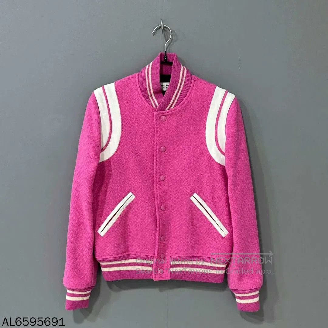 Saint Laurent Paris Pink Saint Laurent Paris Baseball Jacket. Size S / US 4 / IT 40 - 1 Thumbnail