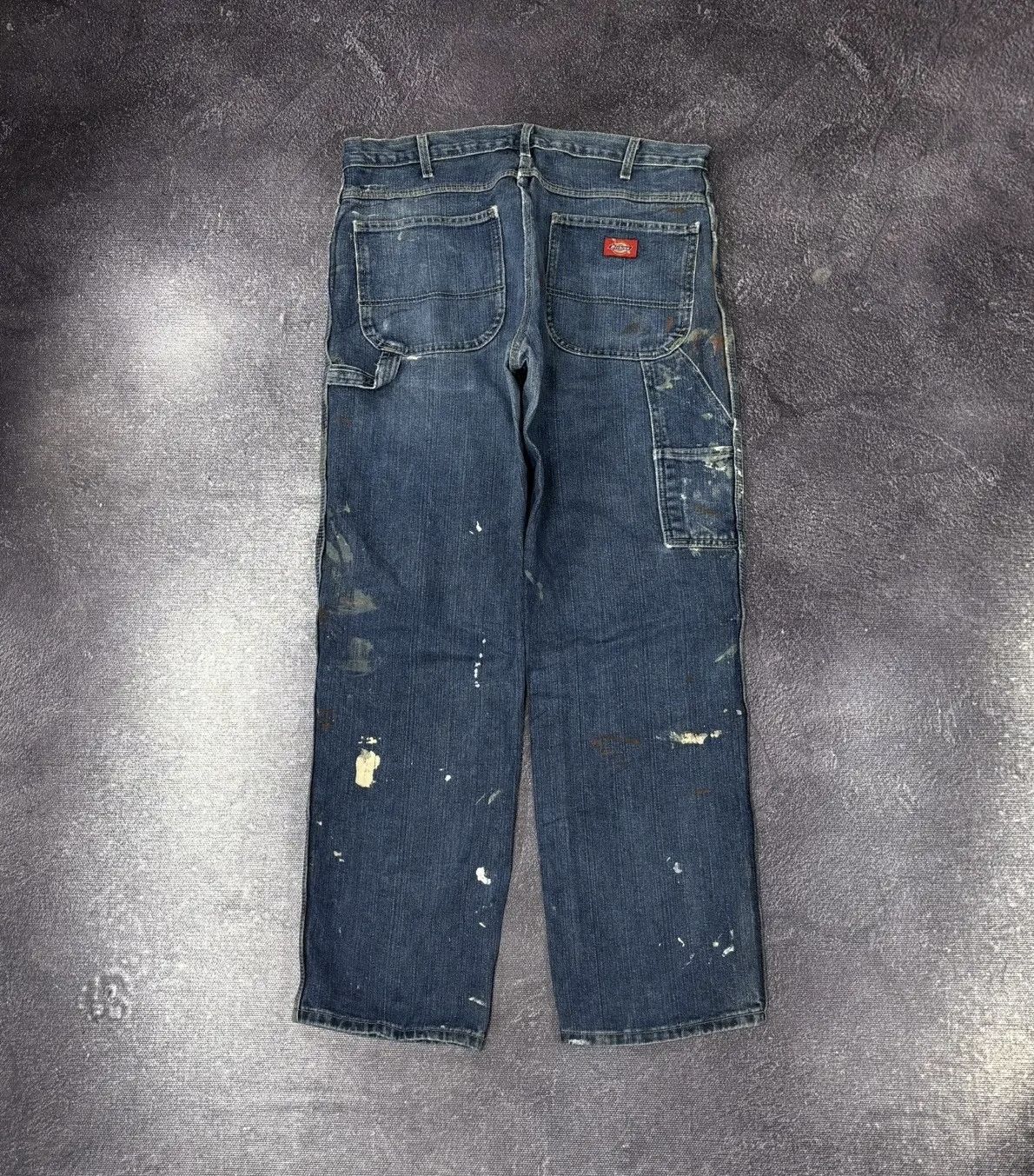 Dickies × Vintage Vintage Dickies USA Painted Blue Denim Y2K Skate Baggy Jeans Size US 34 / EU 50 - 1 Thumbnail