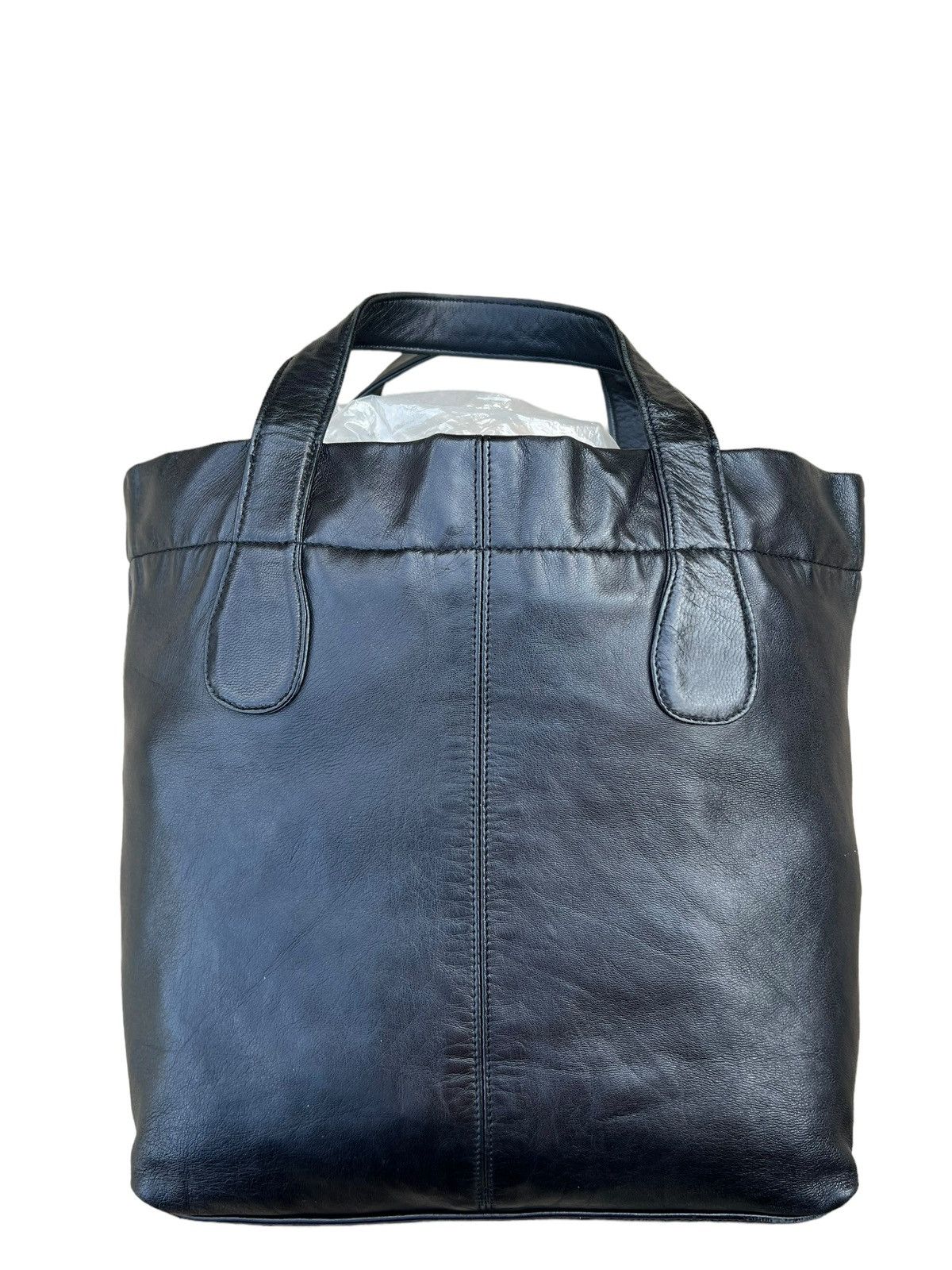 Yohji Yamamoto Yohji Yamamoto Y’s for Living Black Leather Mini Tote Bag Size ONE SIZE - 6 Thumbnail