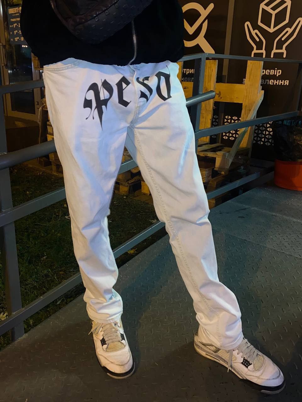 Designer 📌 Crazy Peso Y2K Big Print Denim Pants Size US 30 / EU 46 - 3 Thumbnail