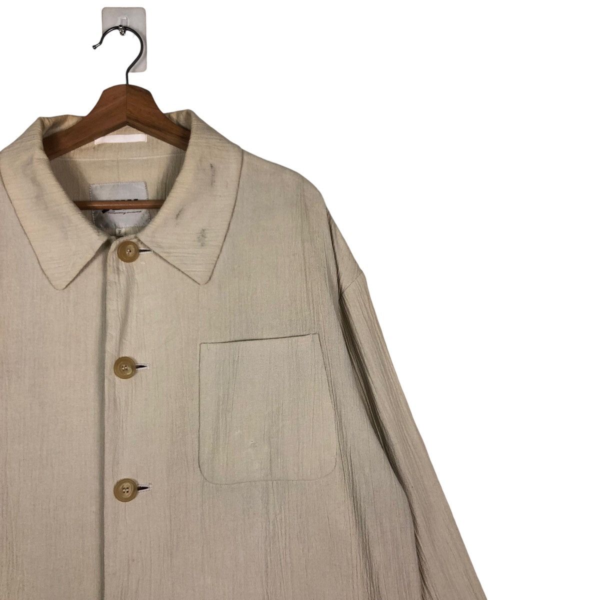 Issey Miyake 🔥Vintage Pleated Button Jacket Work Oversized Jun Men Japan Size US L / EU 52-54 / 3 - 6 Thumbnail