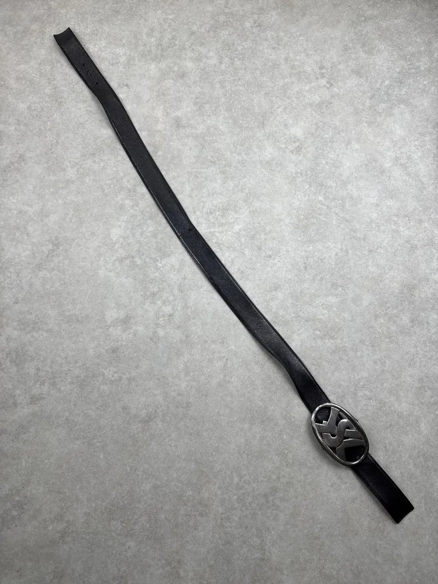 Yves Saint Laurent [RUNWAY] AW2003 Yves Saint Laurent Black Leather Oval Metallic Buckle Belt Size ONE SIZE - 10 Thumbnail