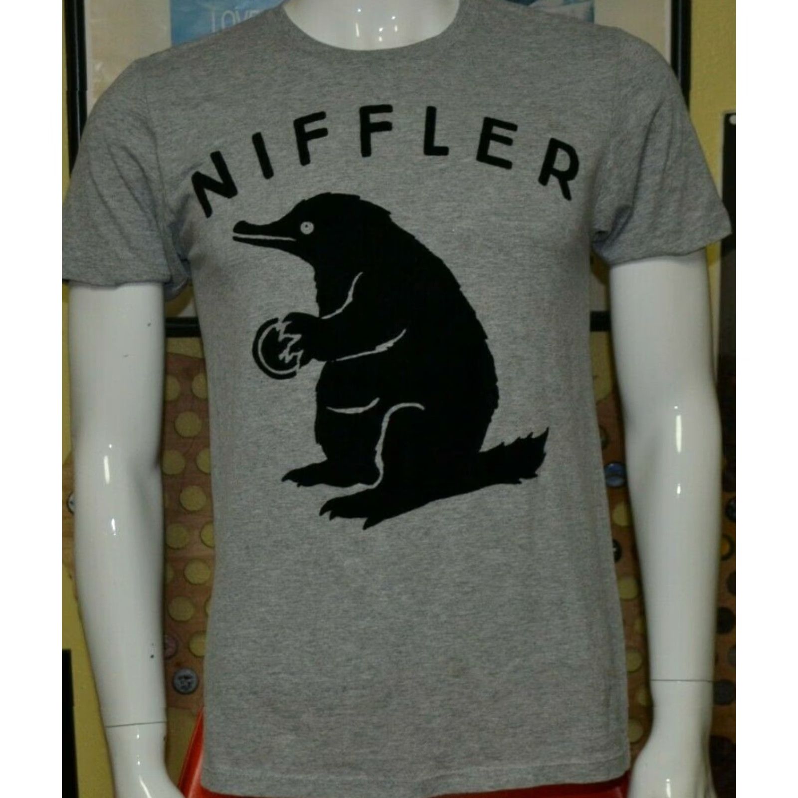 Vintage Crimes of the Grinderwald T-Shirt Mens Small Gray Niffler Short Sleeve Graphic Tee Harry Potter Might be Niffler Theme 90s? Size US S / EU 44-46 / 1 - 2 Thumbnail